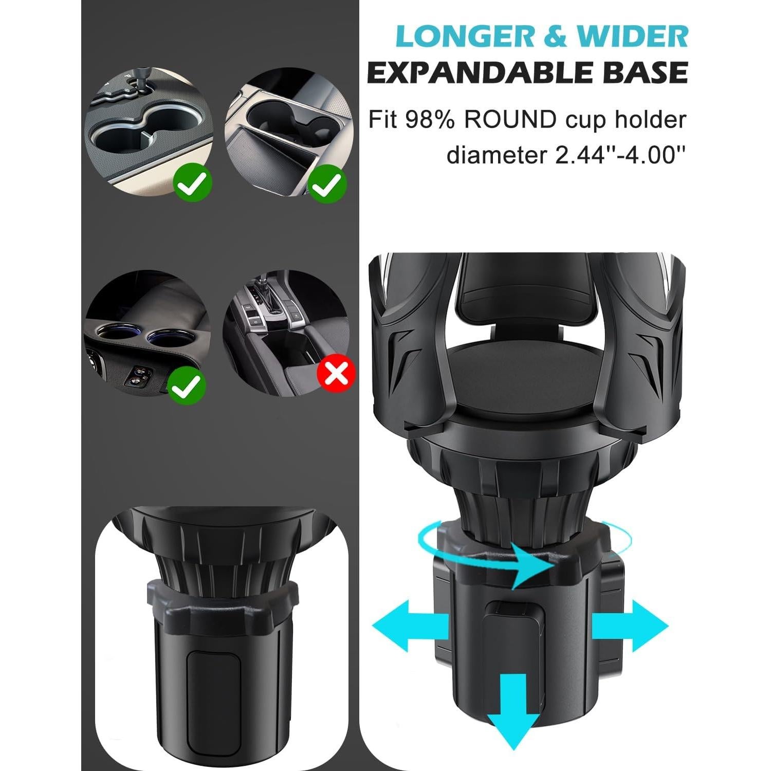 Soporte para Tazas de Coche Easkkty Ajustable Universal 6.1-13.5 cm