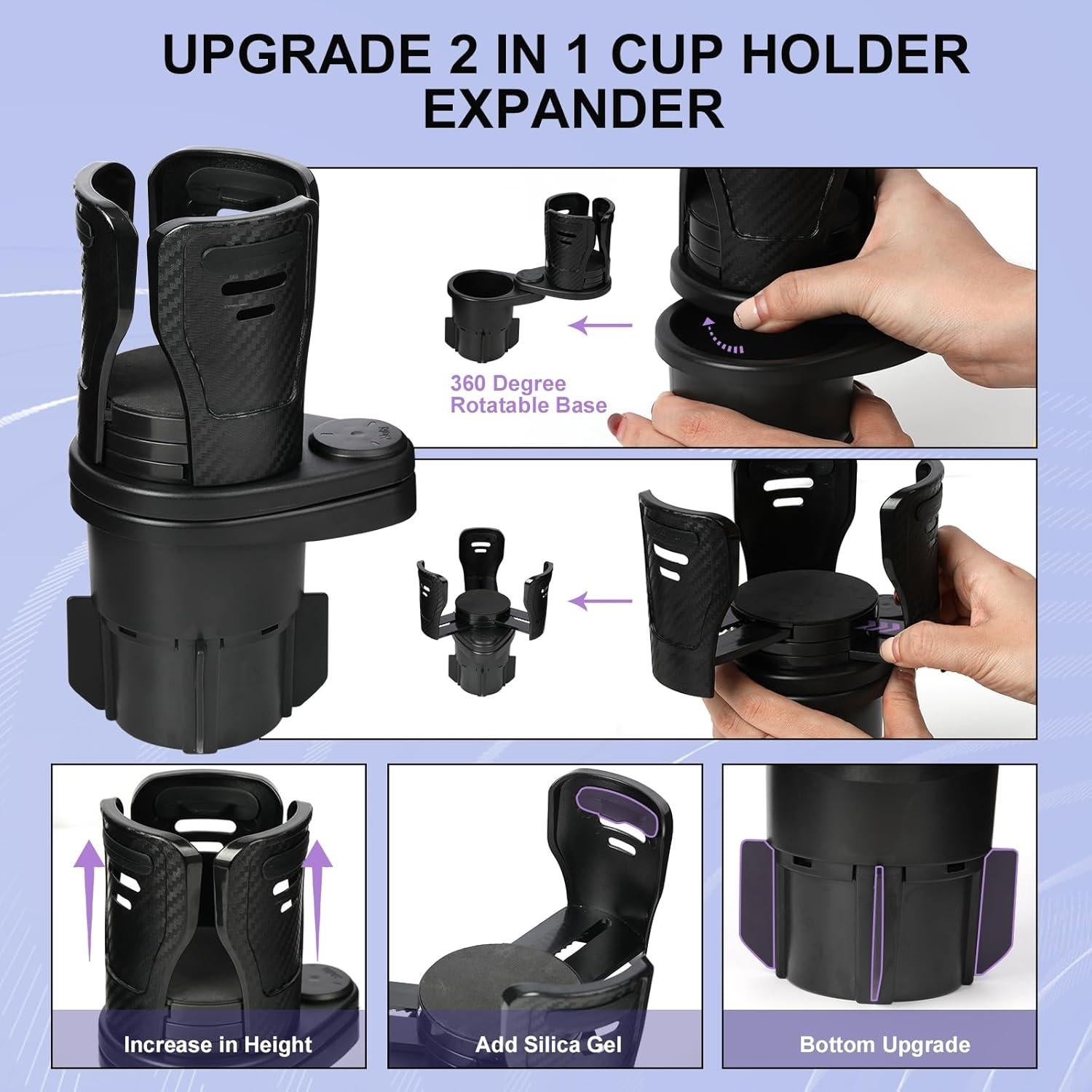 Soporte para Tazas Doble JINKEY Ajustable 360° Fibra de Carbono