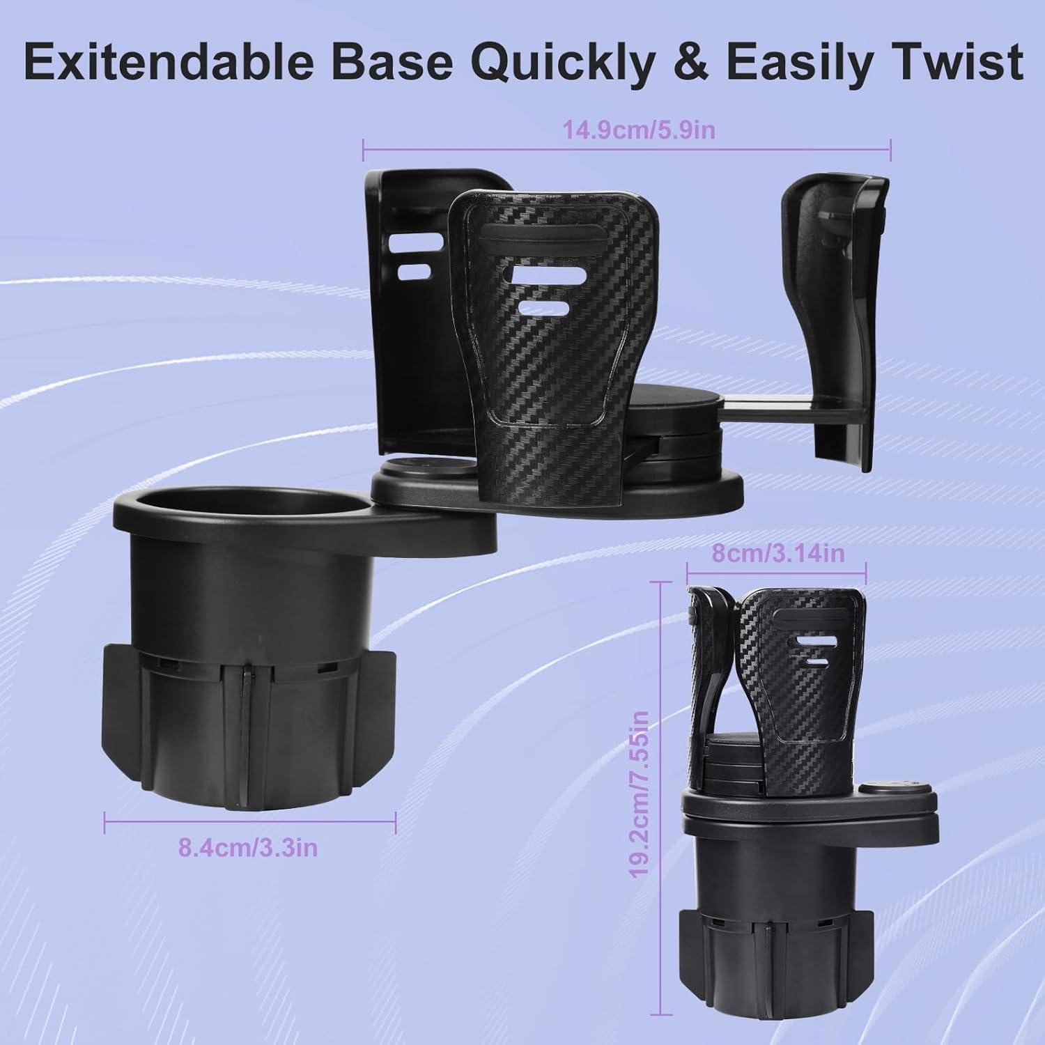 Soporte para Tazas Doble JINKEY Ajustable 360° Fibra de Carbono