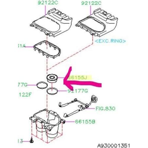 Espaciador de Portavasos Subaru 92076AN00A para Outback y Legacy 2020-2024