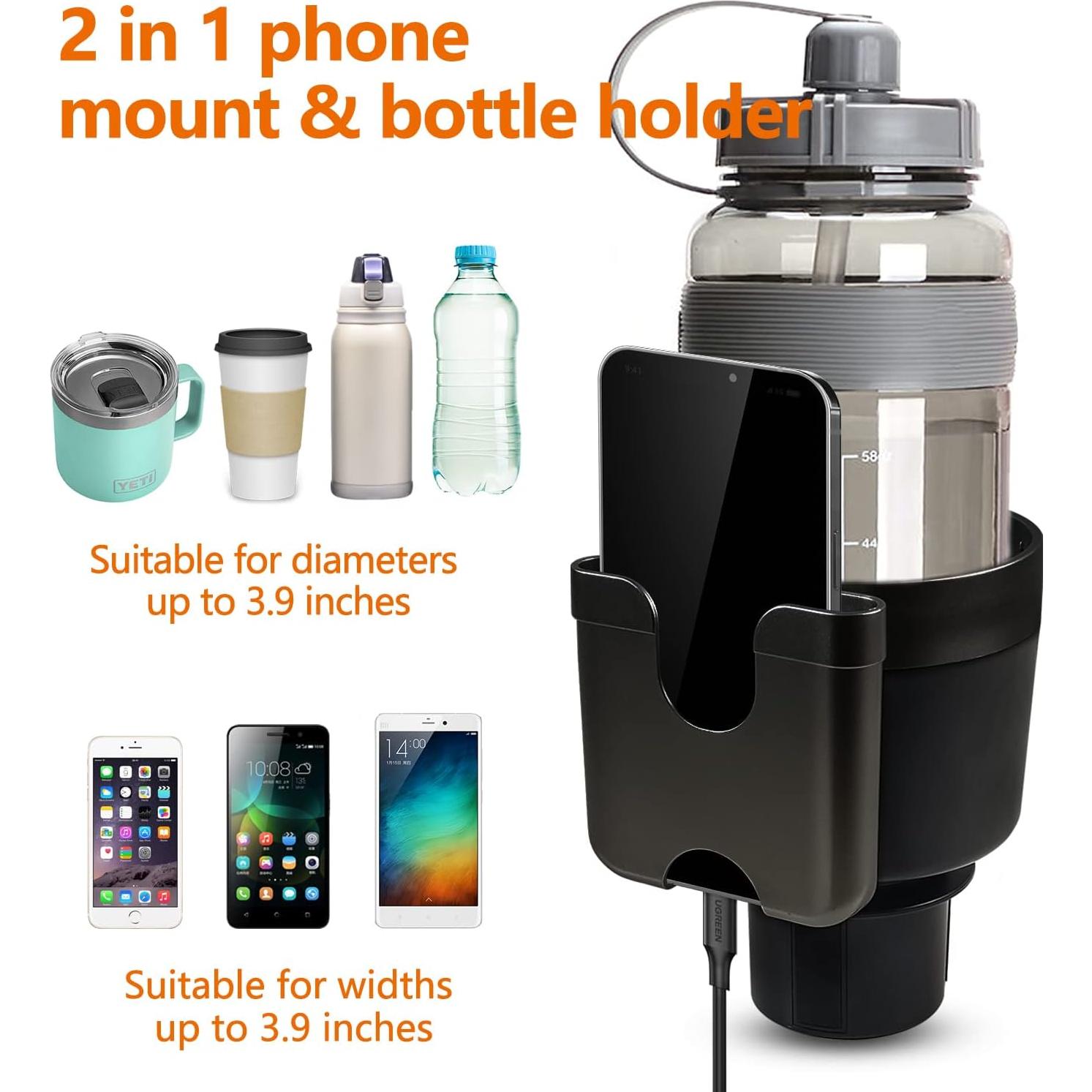 Adaptador Soporte para Taza Sojoy SJ-CH Universal Negro 12.7x11.4 cm