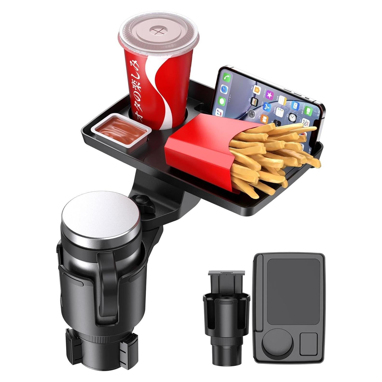 Bandeja para Portavasos de Coche Yziixi 2 en 1 Ajustable 24.9 cm