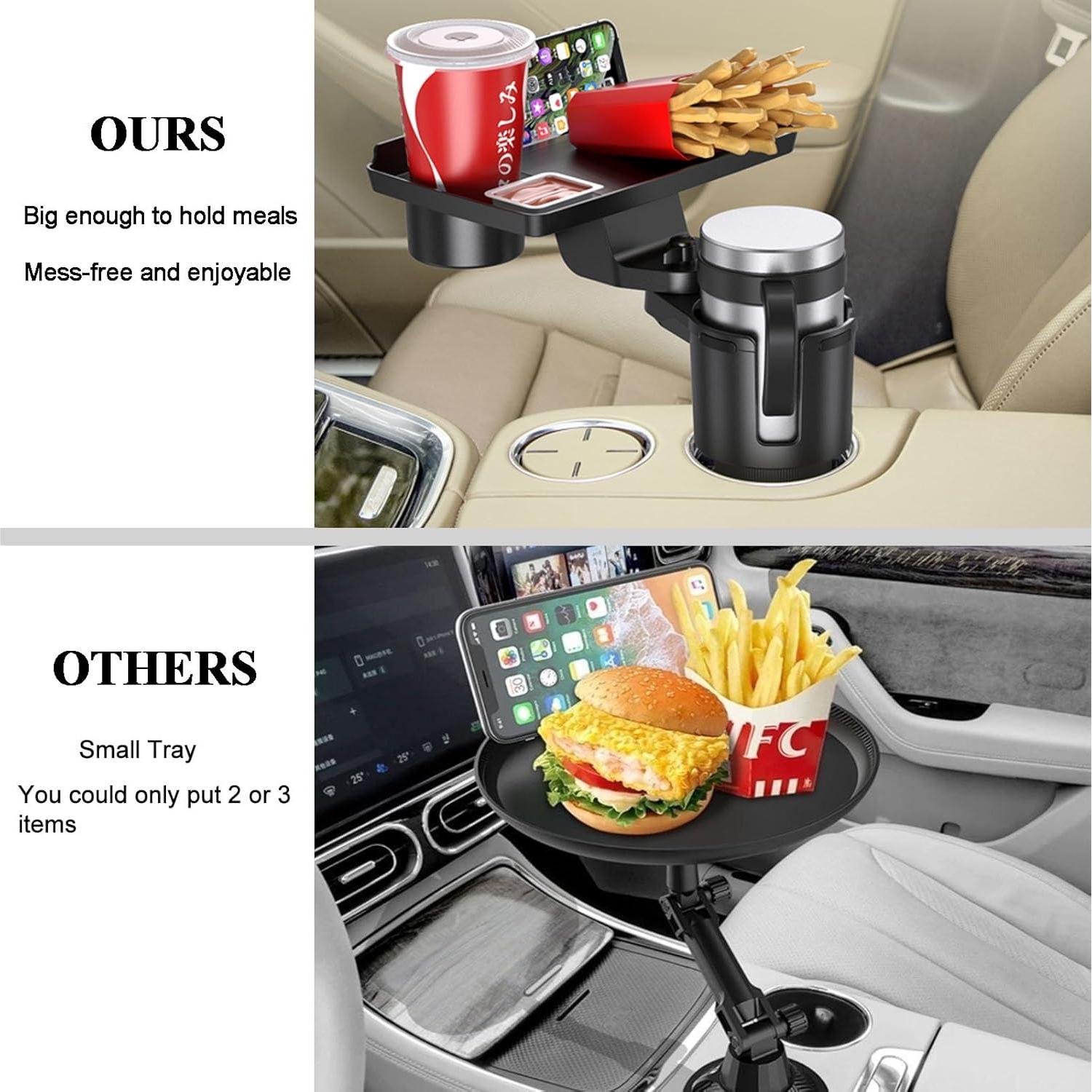 Bandeja para Portavasos de Coche Yziixi 2 en 1 Ajustable 24.9 cm