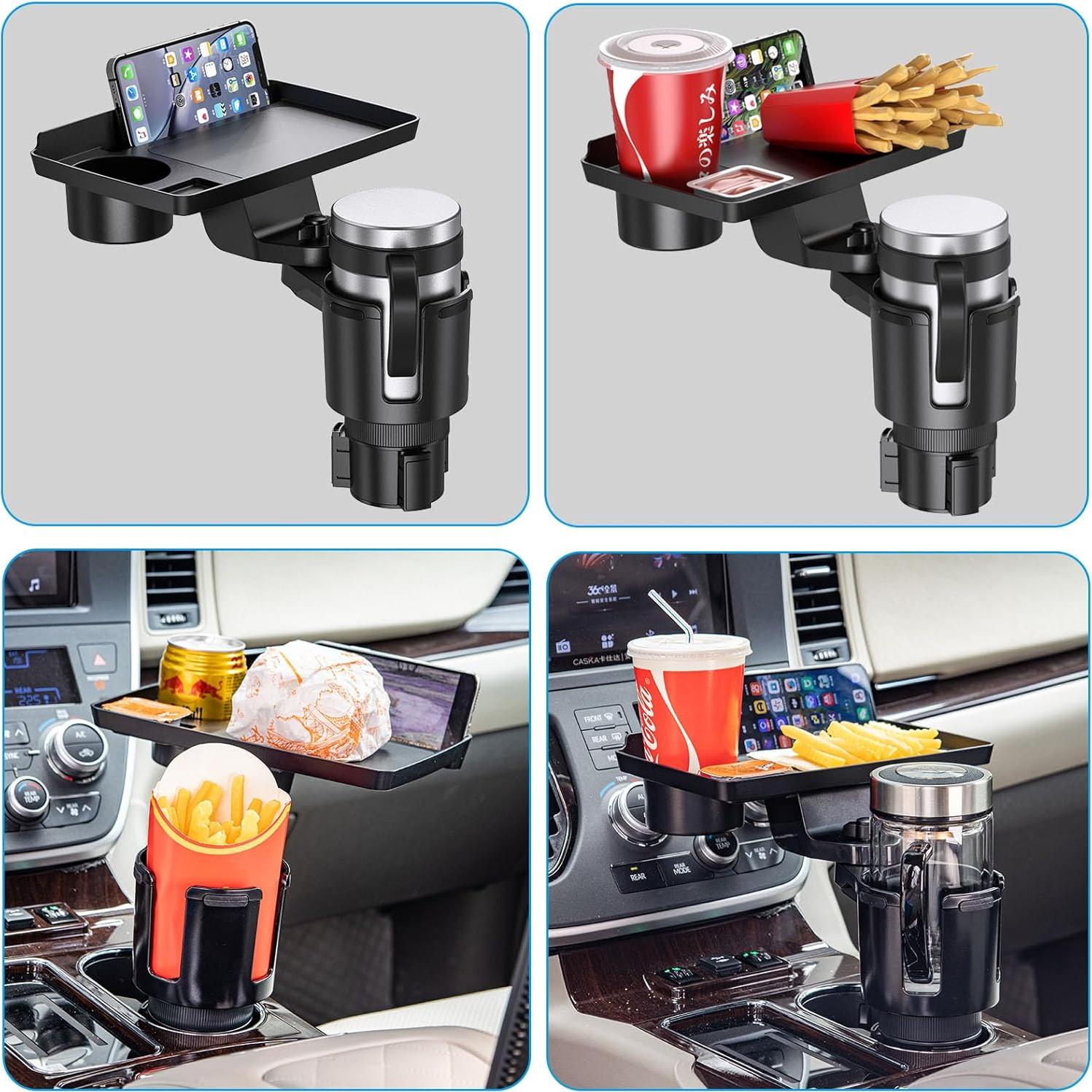Bandeja para Portavasos de Coche Yziixi 2 en 1 Ajustable 24.9 cm
