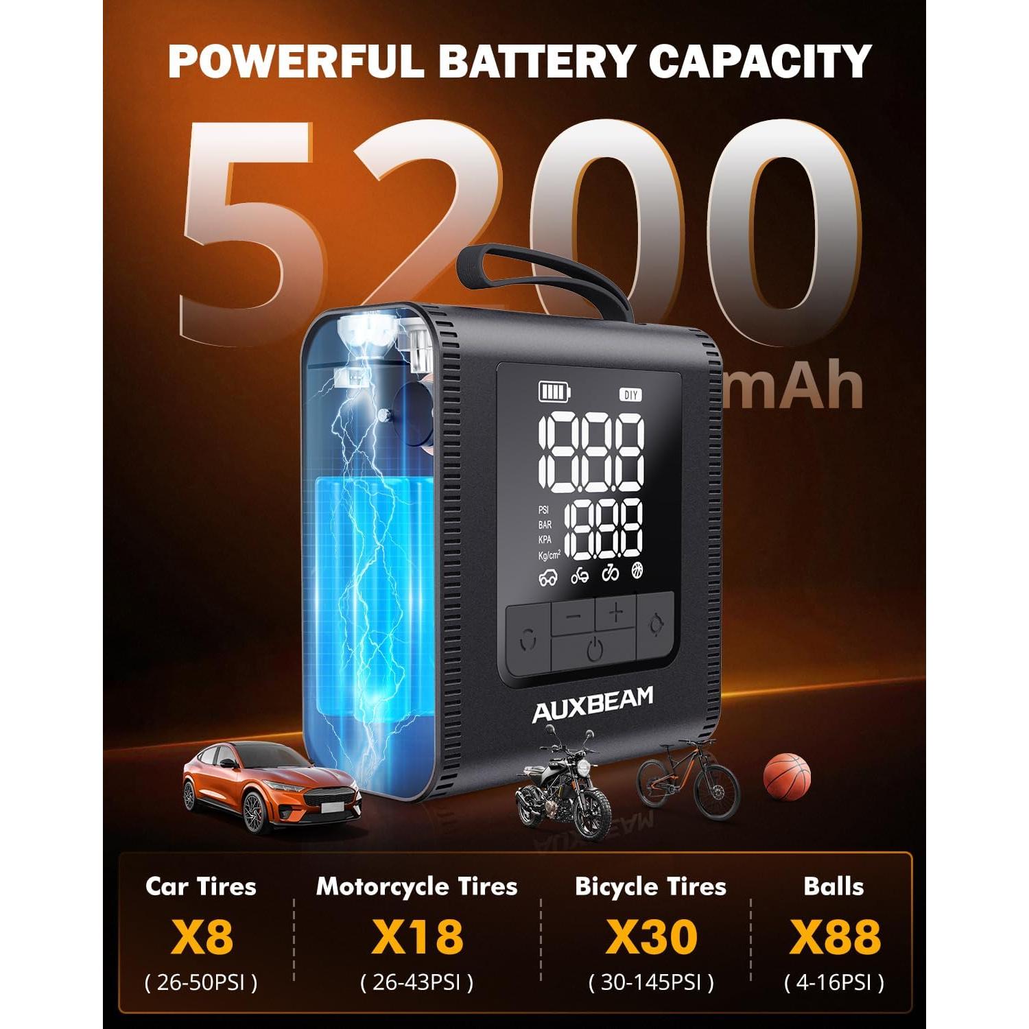 Inflador de Neumáticos Auxbeam H4Pro 150PSI Portátil 12V