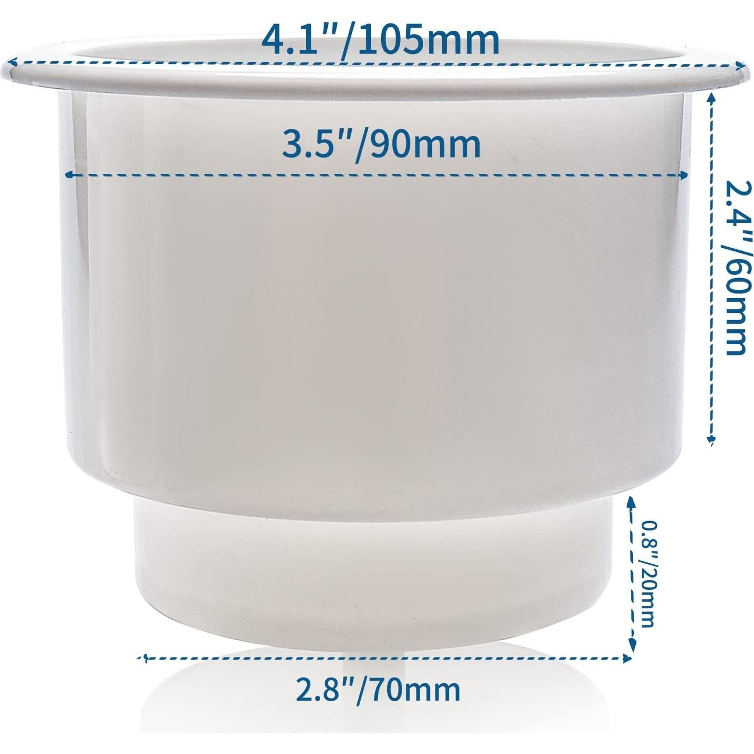 Soporte para vaso plástico blanco MANUMARINE 4 pcs con drenaje