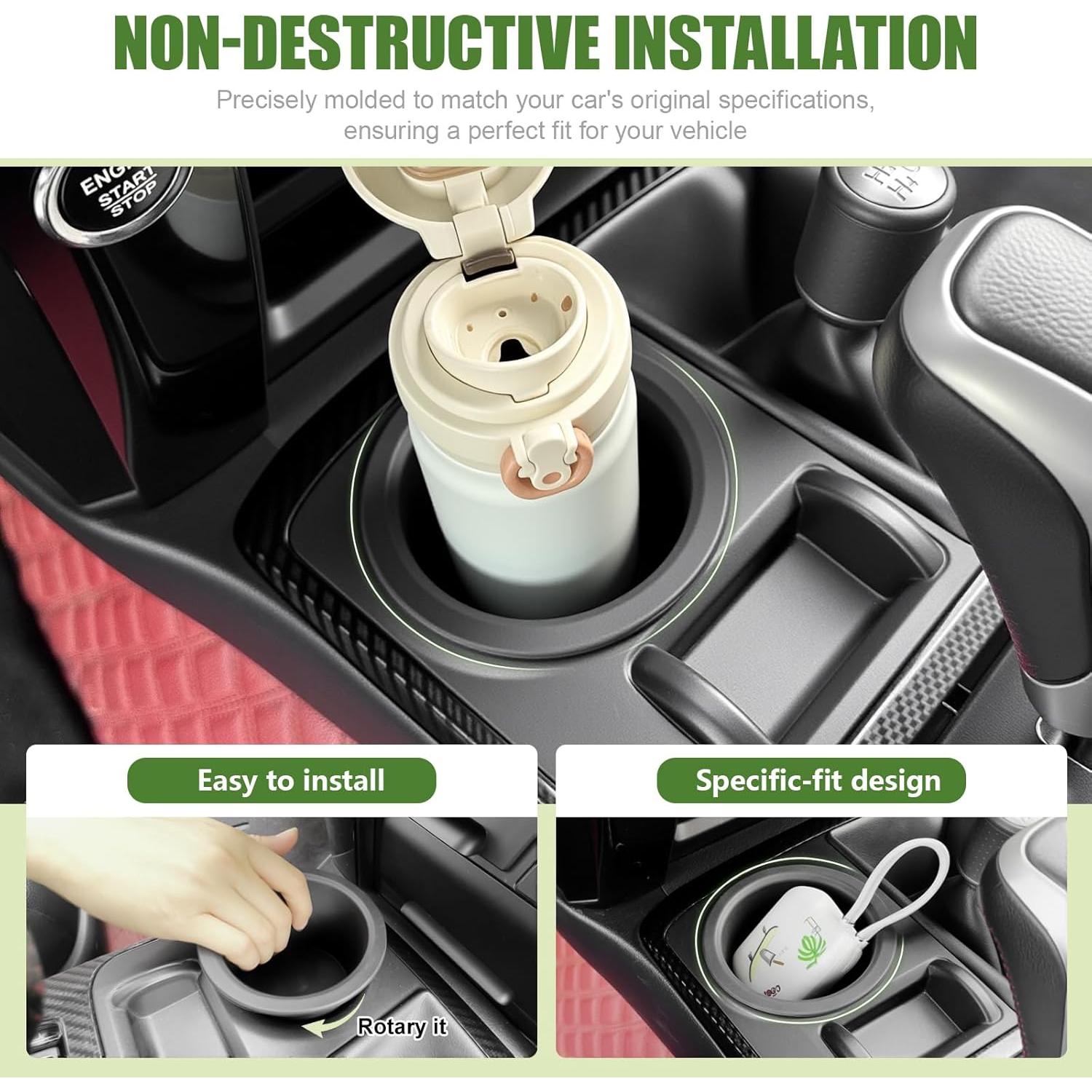 Inserto para Portavasos Qyebbk Toyota 4Runner 2010-2024 Negro