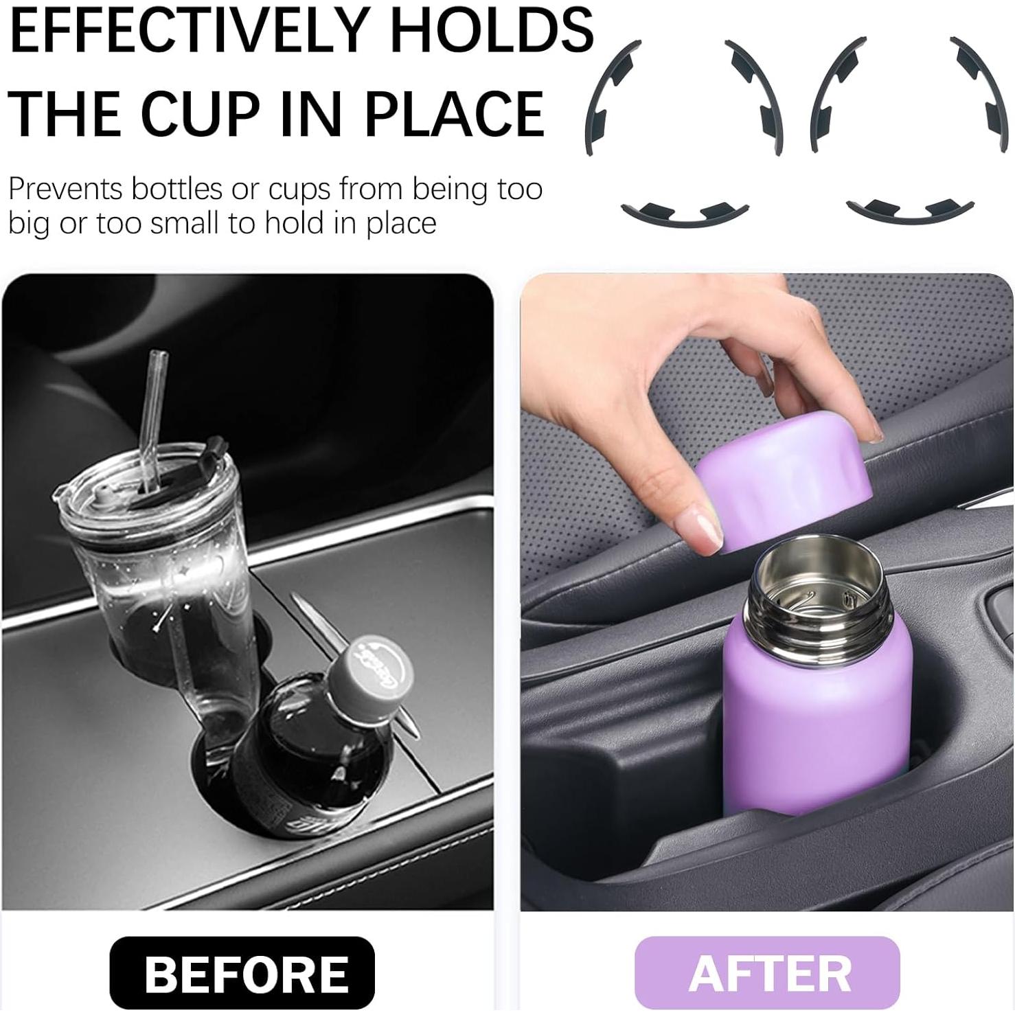 6 Inserciones de Silicona para Portavasos de Coche YGDMD