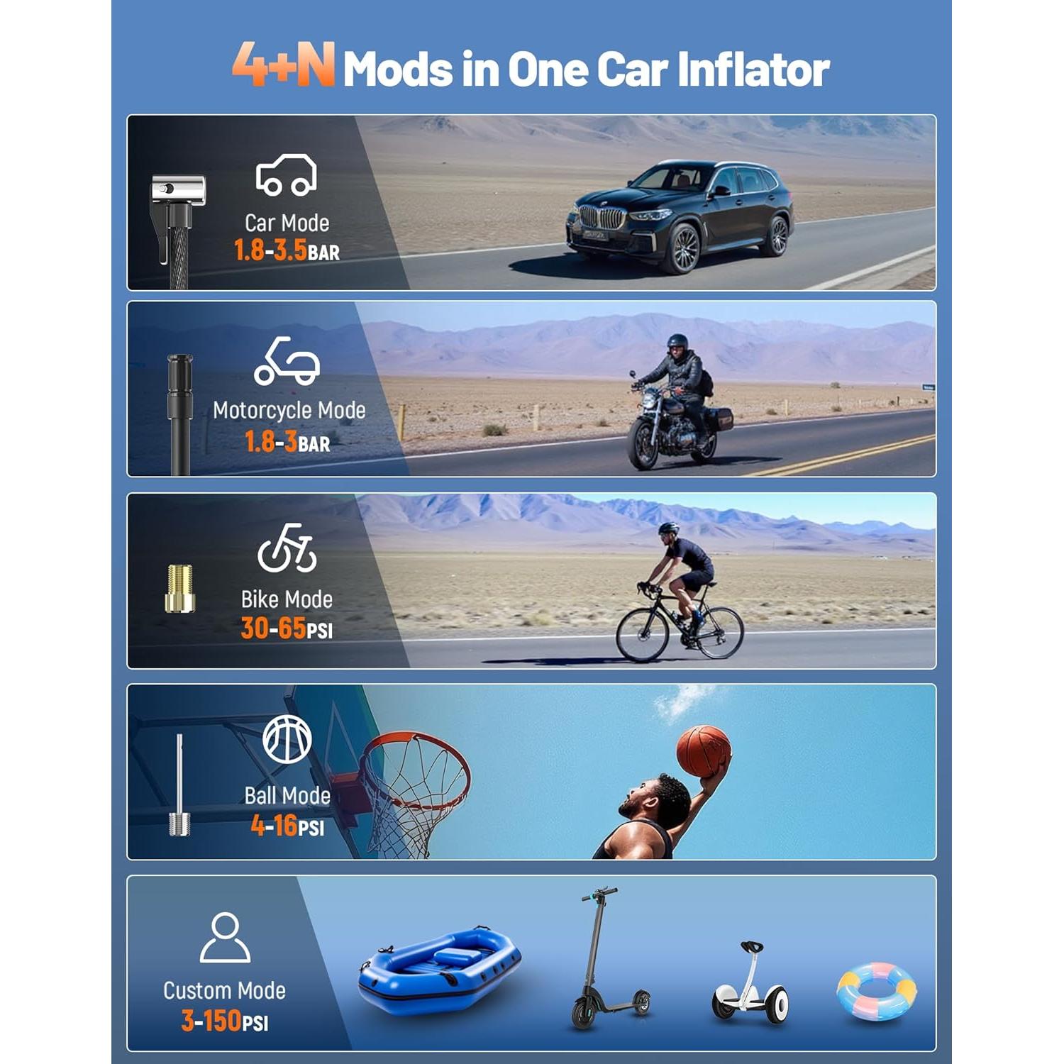 Compresor de Aire Portátil XMUNIHA HX02 150 PSI Inalámbrico