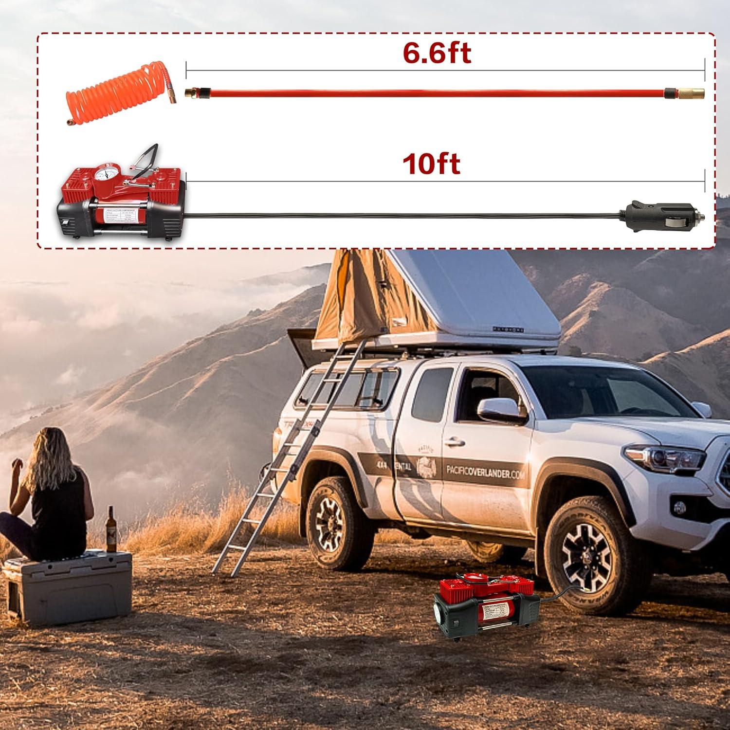 Compresor de Aire Portátil YUNGTEE 12V 150 PSI con LED