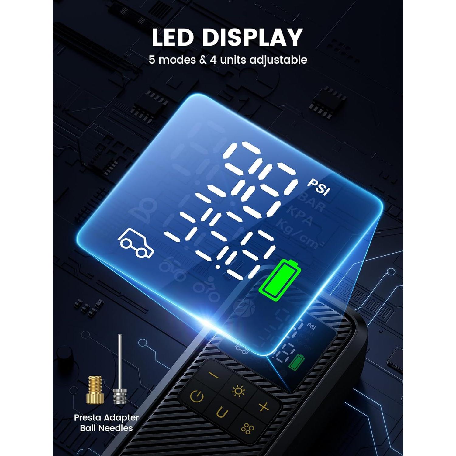 Compresor de Aire Portátil Lamicall VHEP03 150 PSI Batería