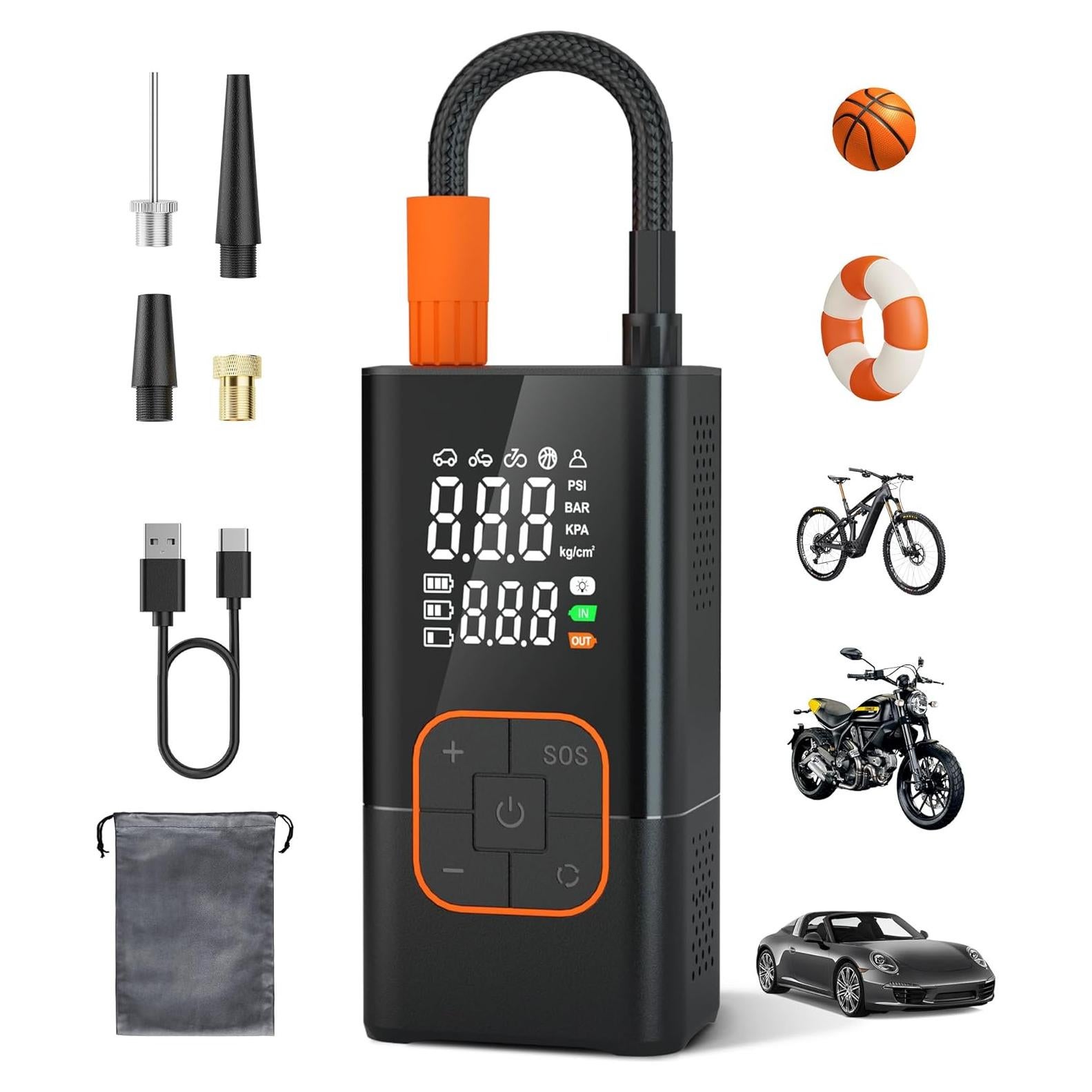 Compresor de Aire Portátil Lamfurart 150 PSI con Medidor Digital