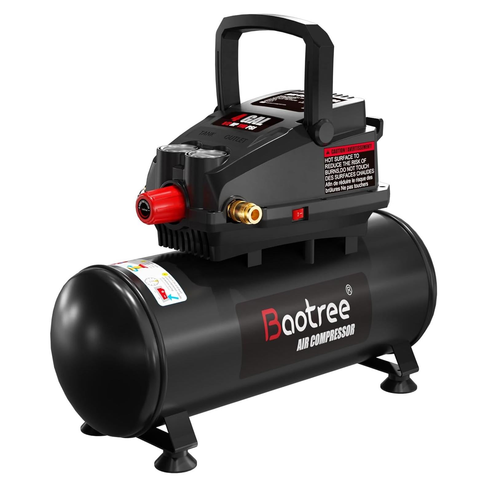Compresor de Aire Portátil Baotree 4 Galones 0.5HP 110PSI