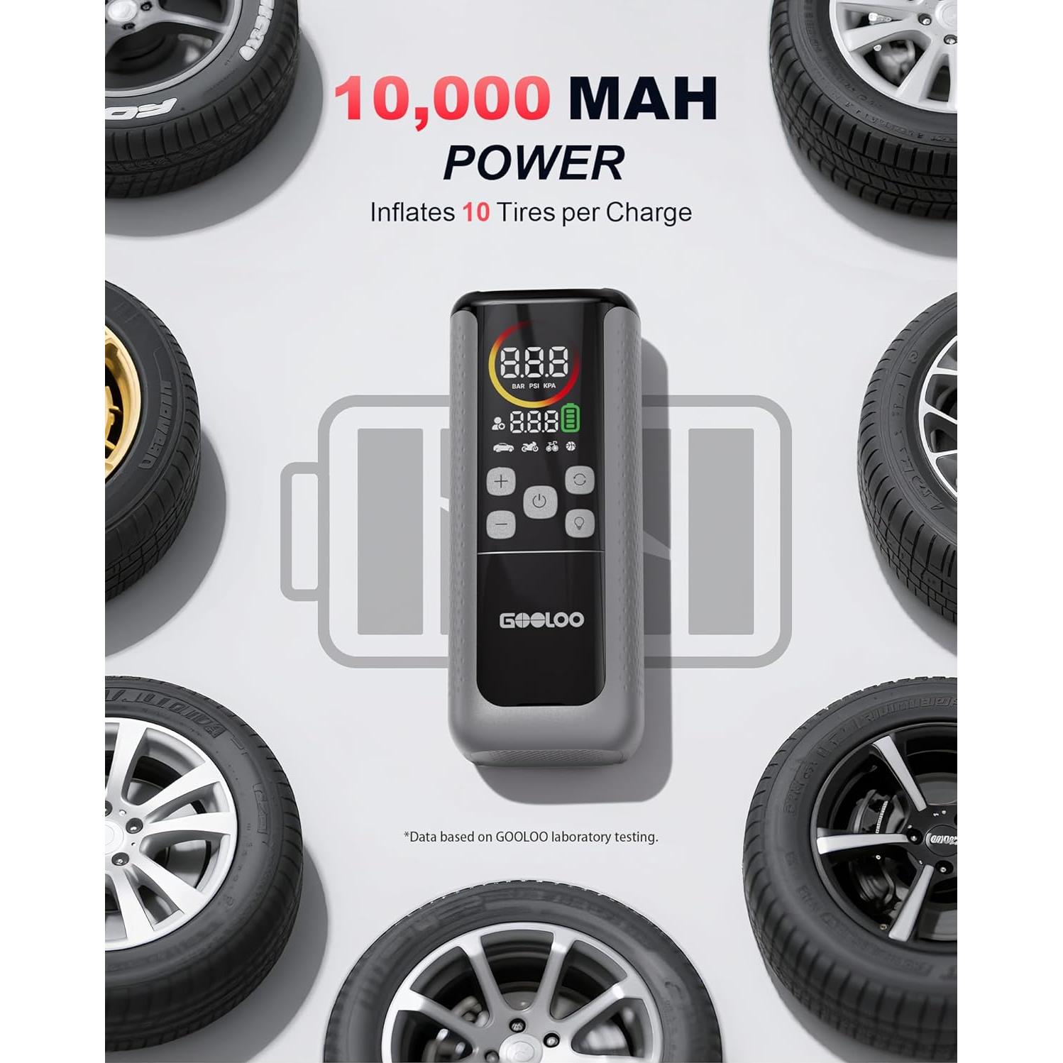 Compresor de Aire Portátil GOOLOO GT160 DUAL 160 PSI