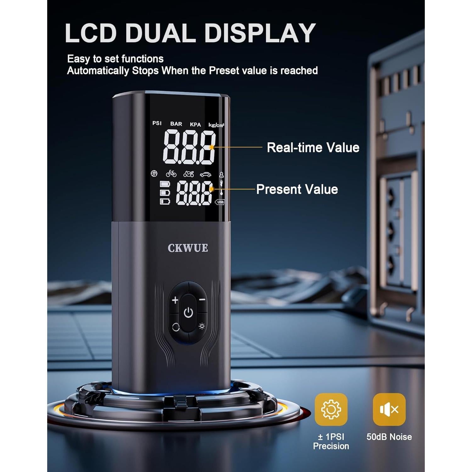 Compresor de Aire Portátil CKWUE C7 180 PSI Inalámbrico