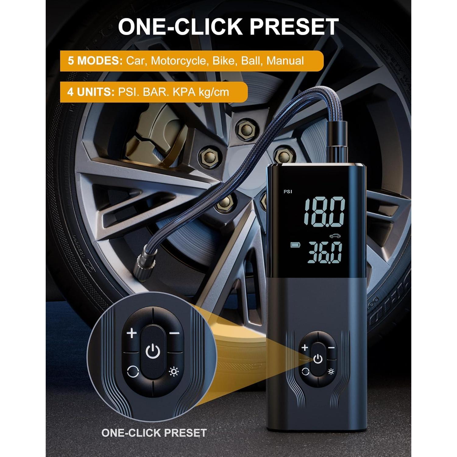 Compresor de Aire Portátil CKWUE C7 180 PSI Inalámbrico