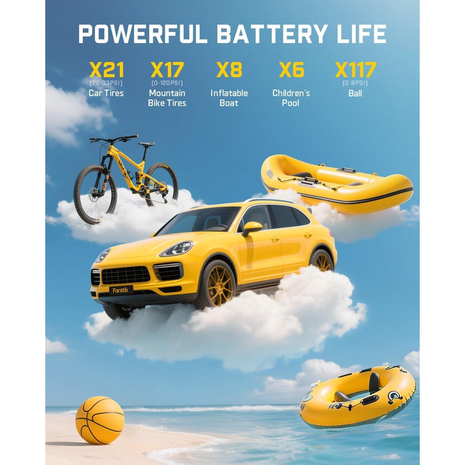 Inflador Soplador Fanttik X9 Clásico 2 en 1 150 PSI Portátil