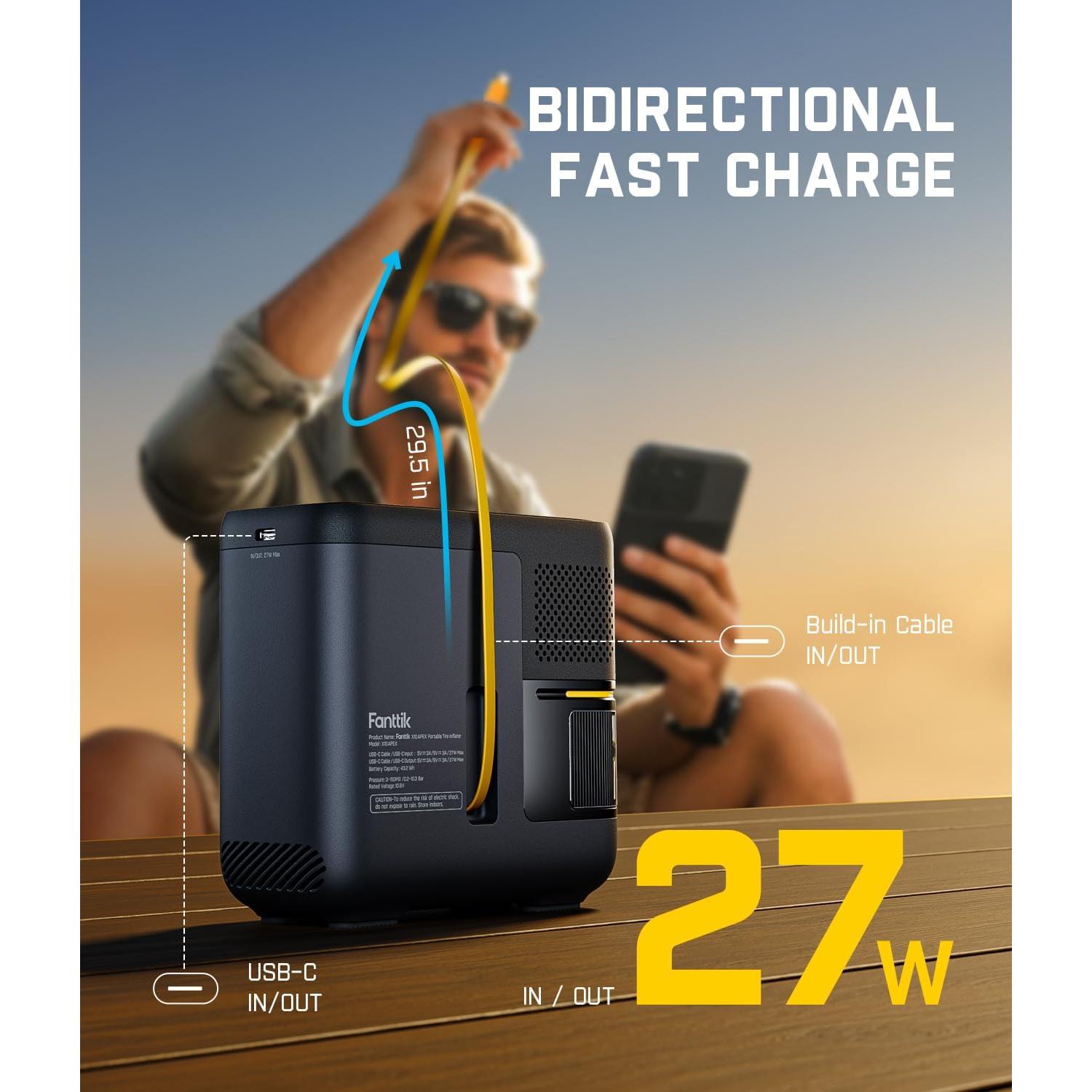 Inflador de Neumáticos Fanttik X10 APEX Inalámbrico 150 PSI