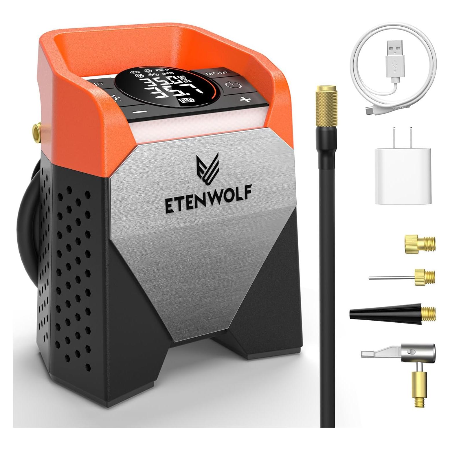 Inflador de Neumáticos ETENWOLF S5 160 PSI Batería 15600mAh