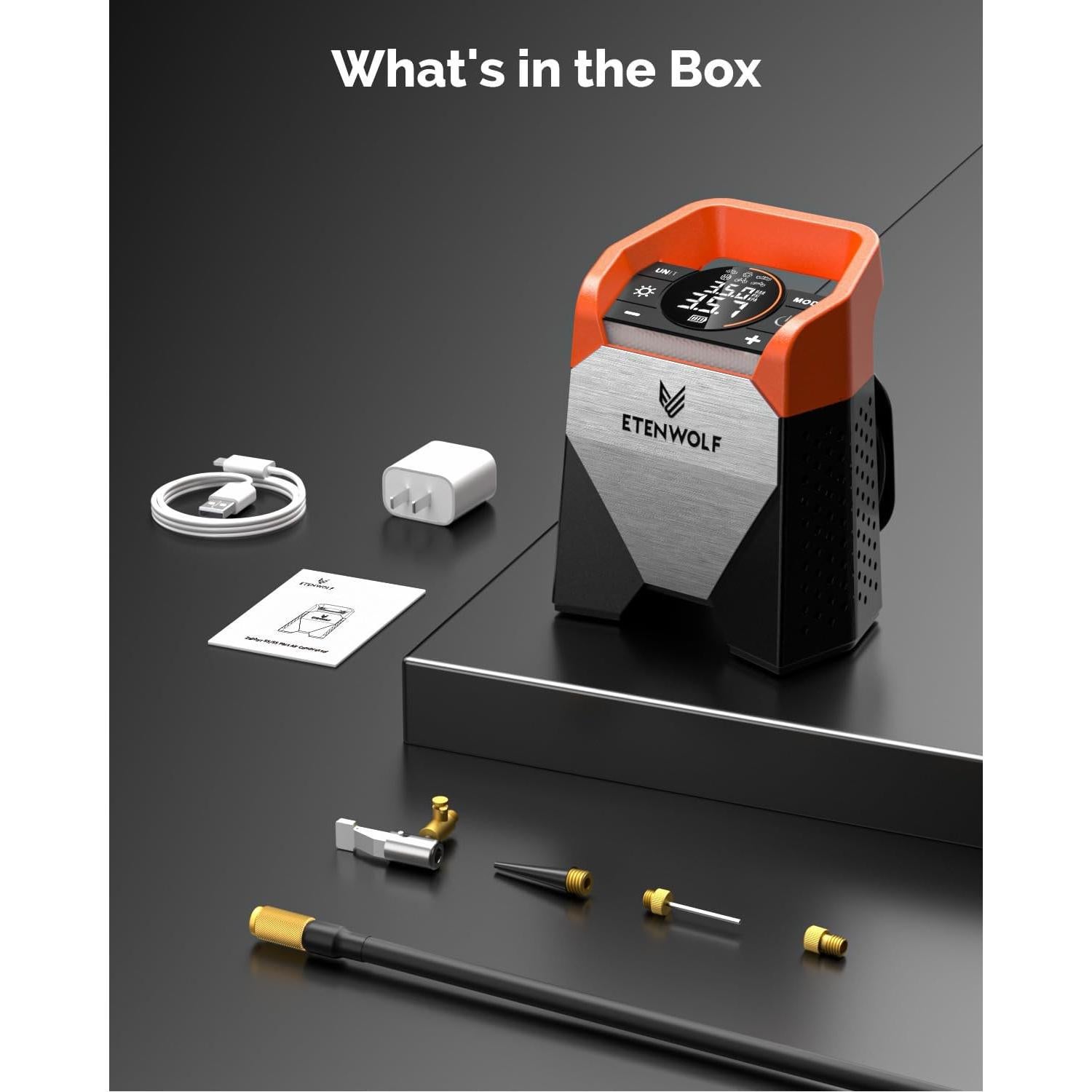 Inflador de Neumáticos ETENWOLF S5 160 PSI Batería 15600mAh