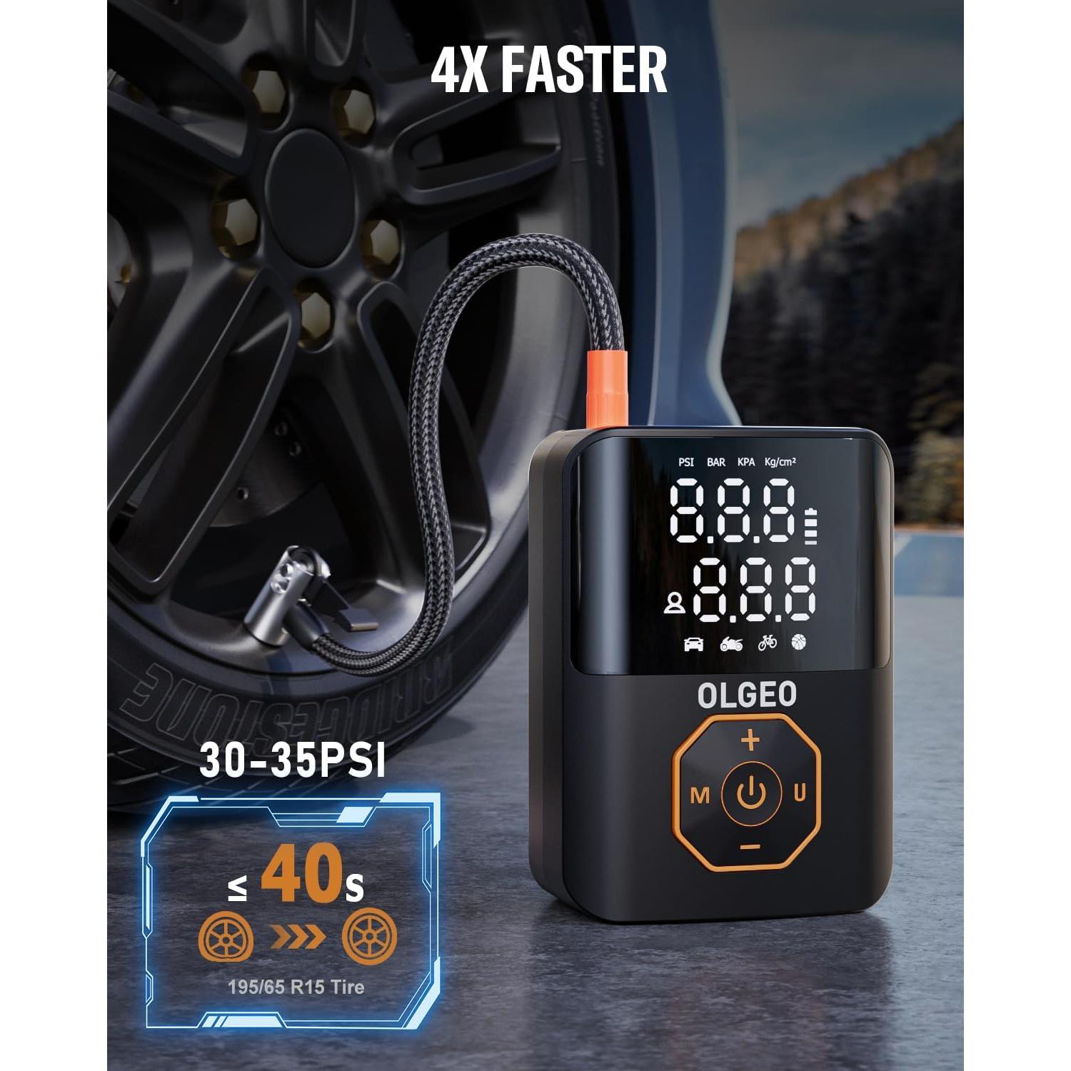 Compresor de Aire Portátil Olgeo M5 160 PSI con Manómetro Digital