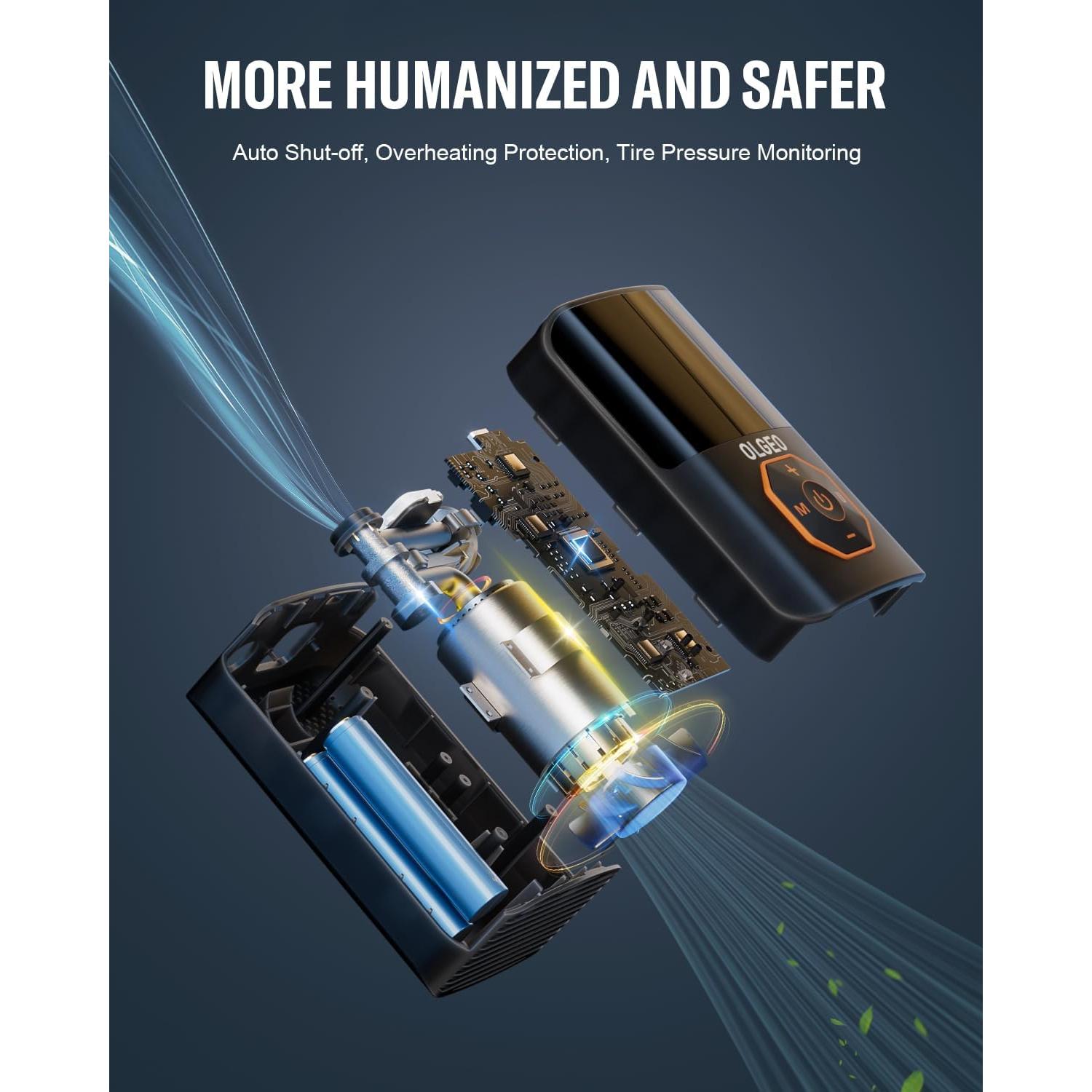 Compresor de Aire Portátil Olgeo M5 160 PSI con Manómetro Digital