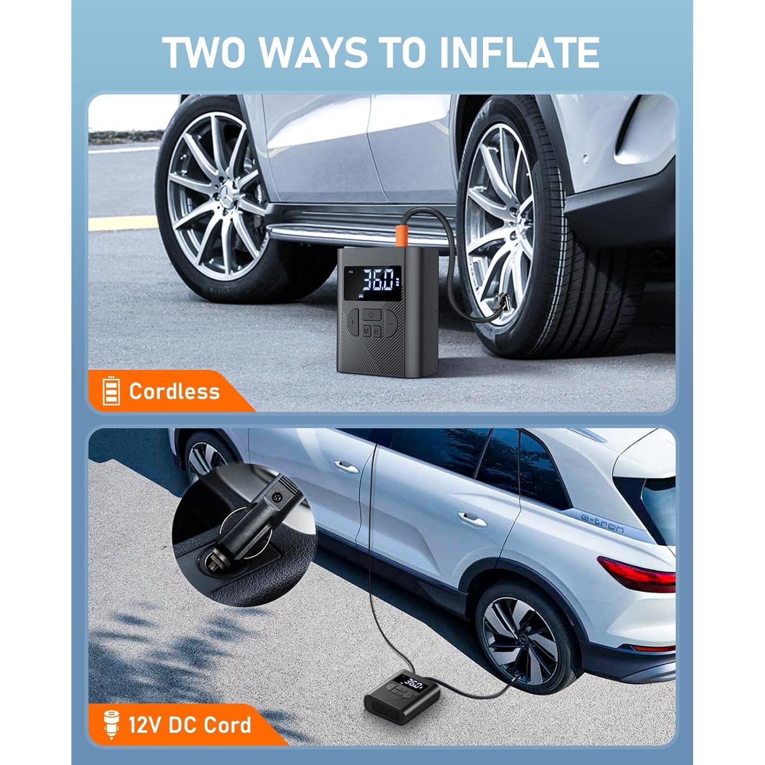 Compresor de Aire Portátil NUSTE 150 PSI Bomba Eléctrica