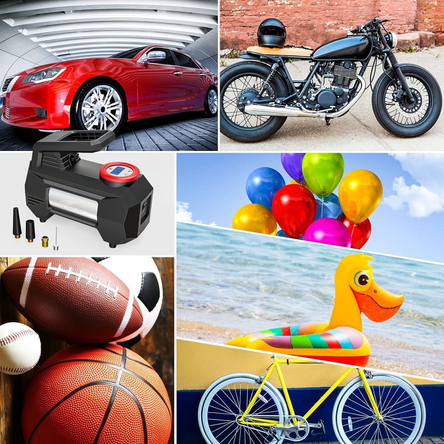 Compresor de Aire Portátil HAUSBELL 150 PSI 120W con Manómetro