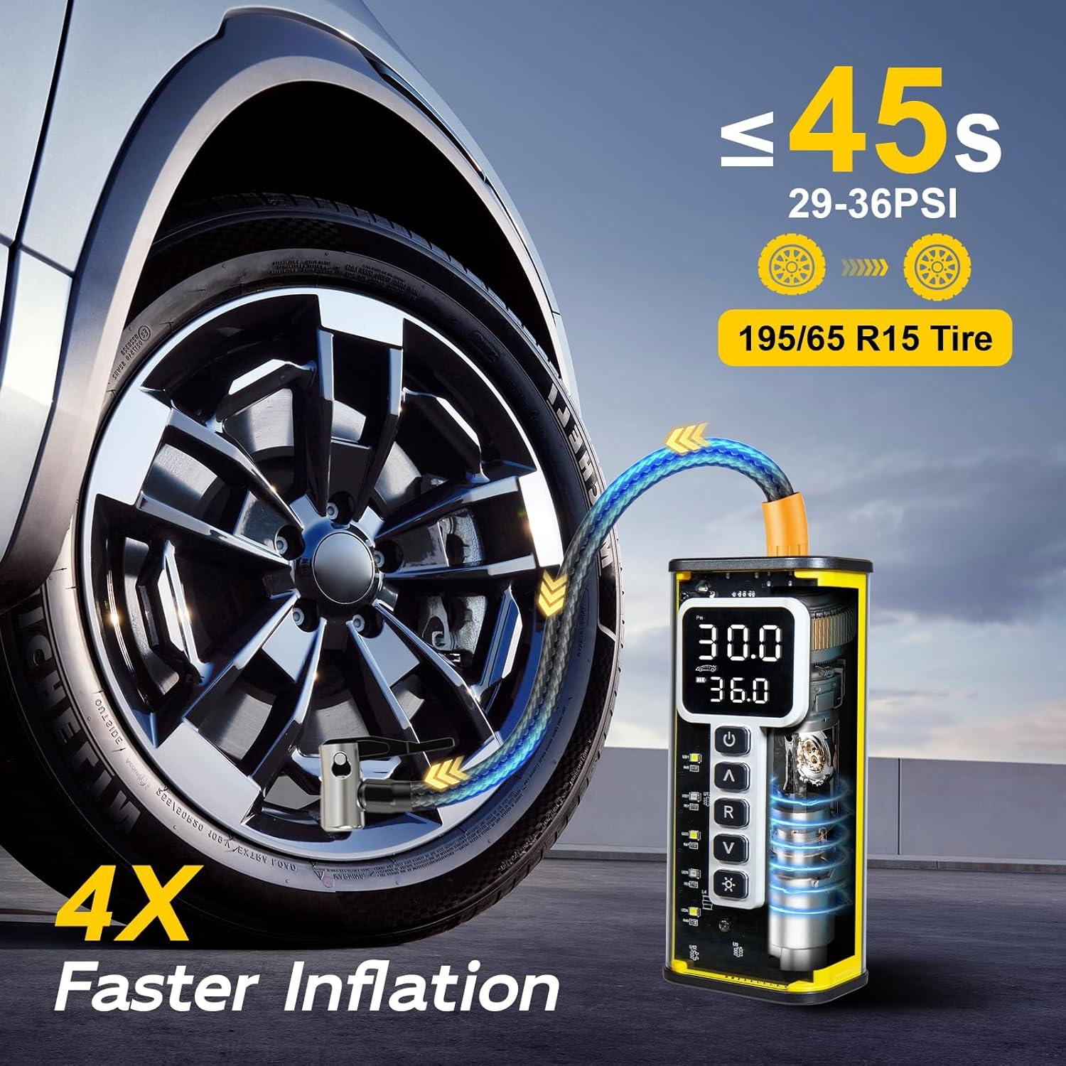 Compresor de Aire Portátil BLACKYEW 150 PSI Inflador Neumáticos