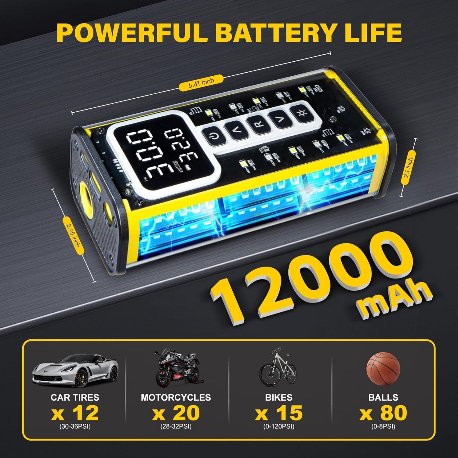 Compresor de Aire Portátil BLACKYEW 150 PSI Inflador Neumáticos