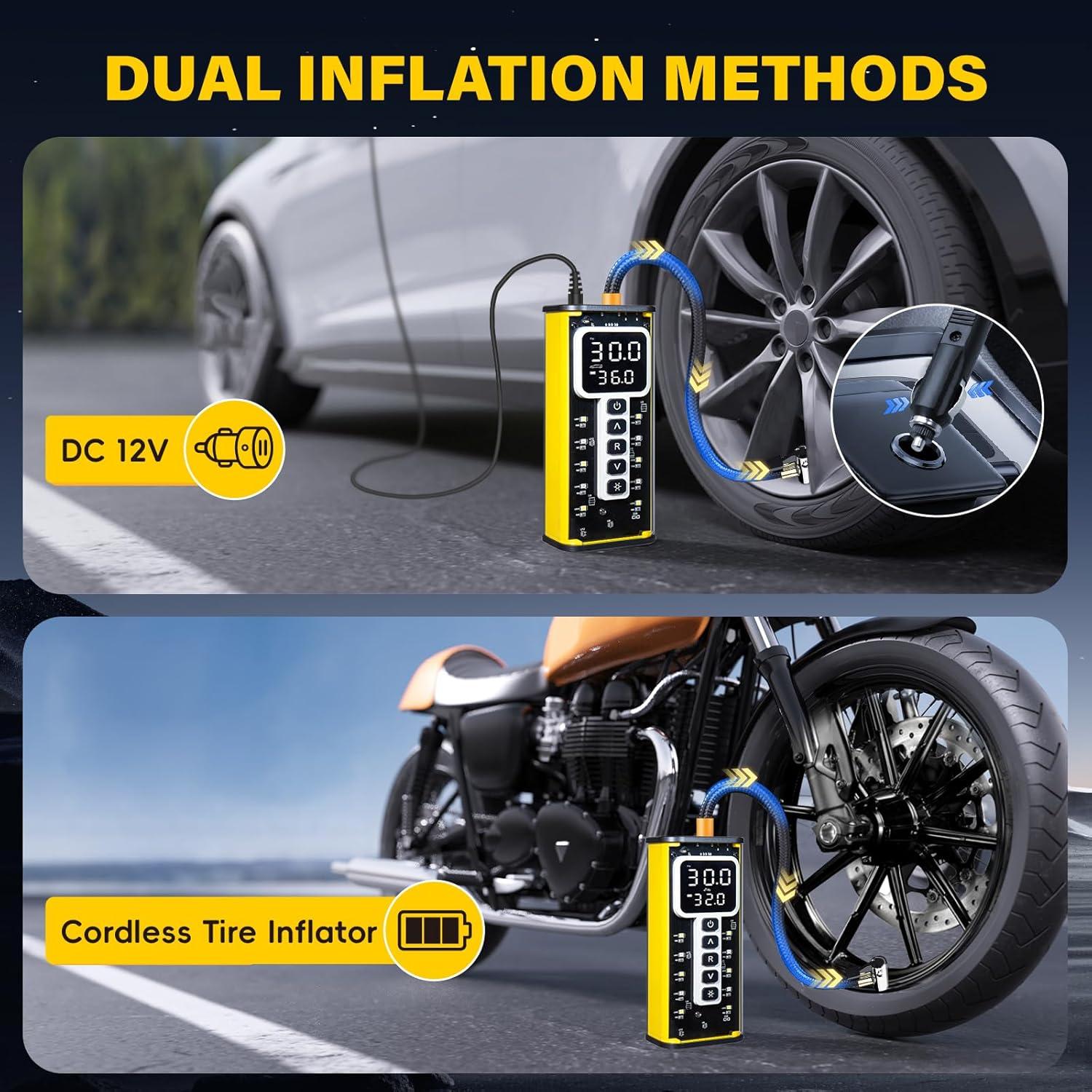 Compresor de Aire Portátil BLACKYEW 150 PSI Inflador Neumáticos