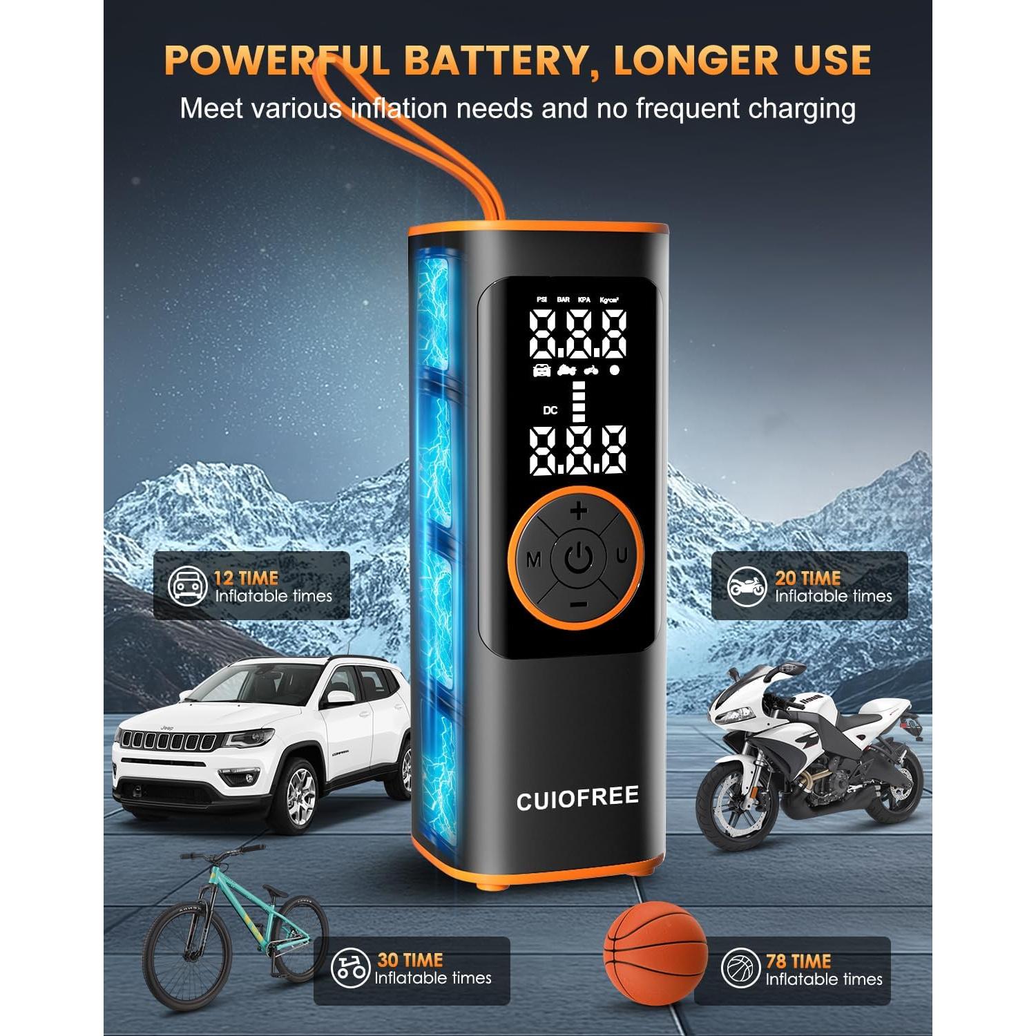Inflador de Neumáticos Inalámbrico CUIOFREE 150PSI Portátil