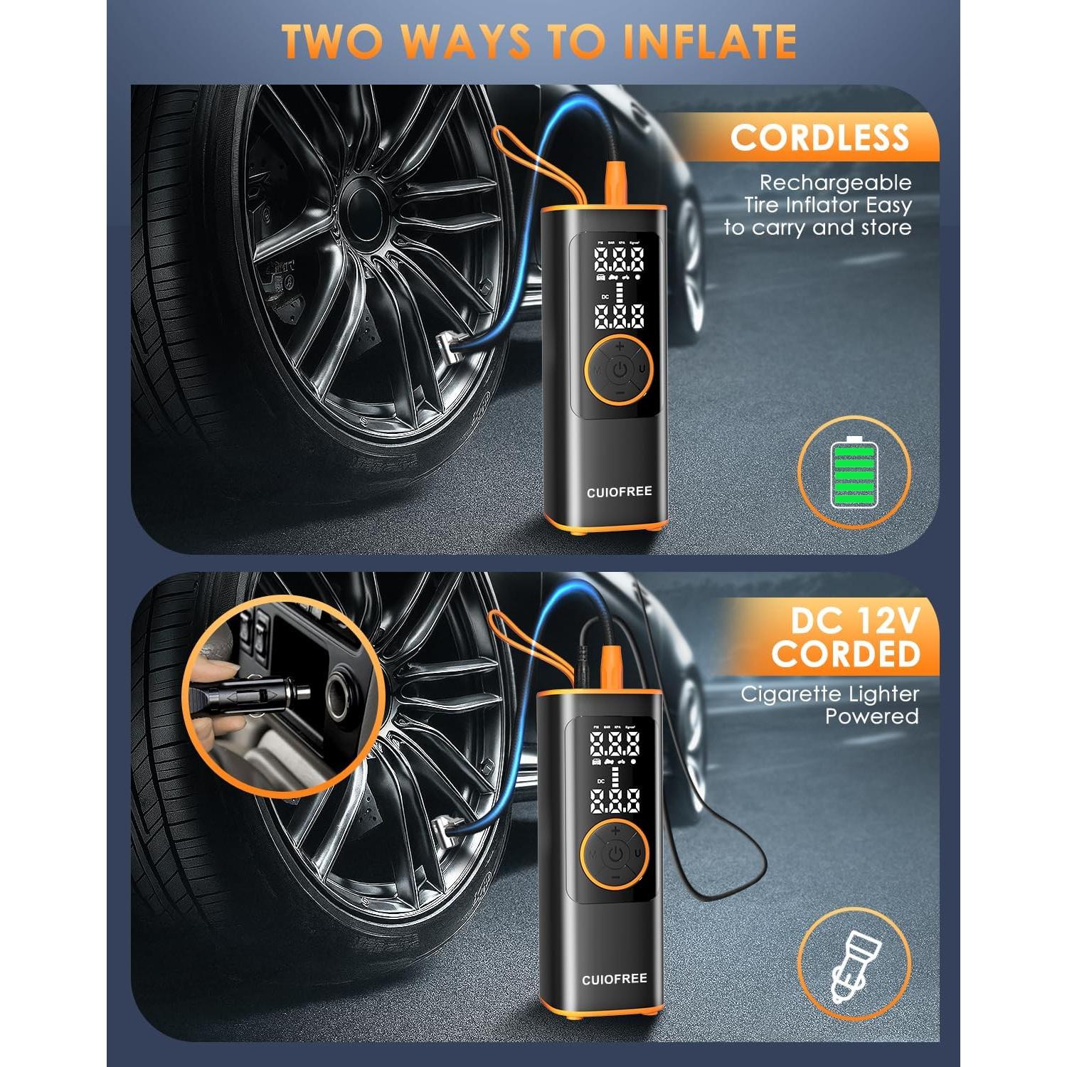 Inflador de Neumáticos Inalámbrico CUIOFREE 150PSI Portátil