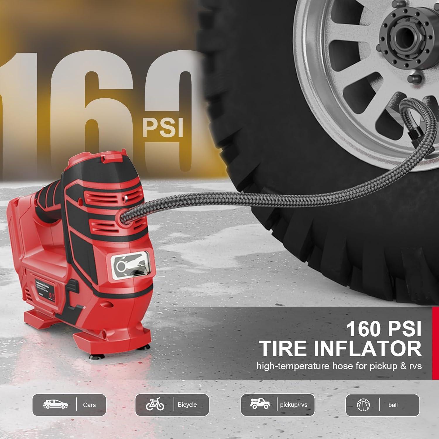 Compresor de Aire Inalámbrico Mayoki 18V 120 PSI para Neumáticos