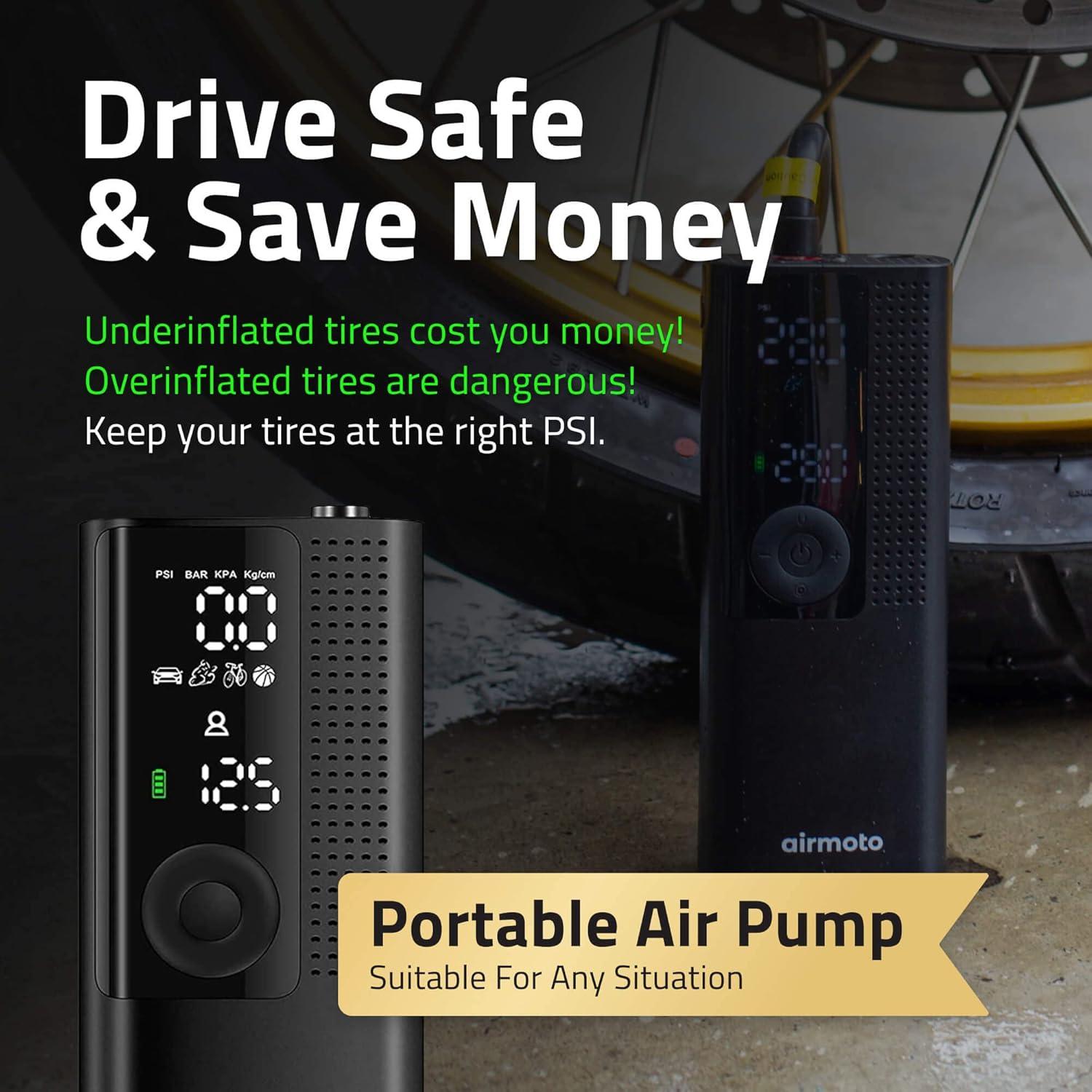 Inflador de Neumáticos Airmoto BP198 - Portátil 120 PSI