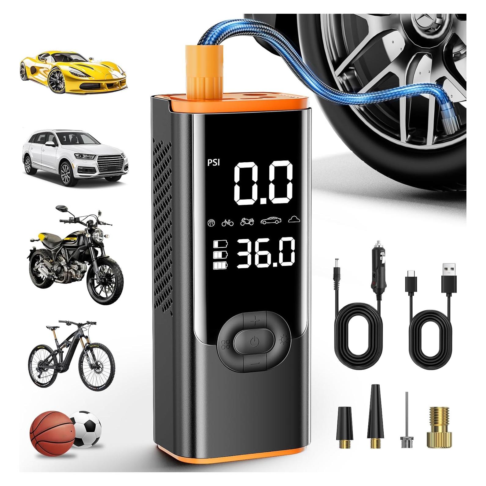 Compresor de Aire Portátil LQHUE 180PSI 25000mAh con Manómetro