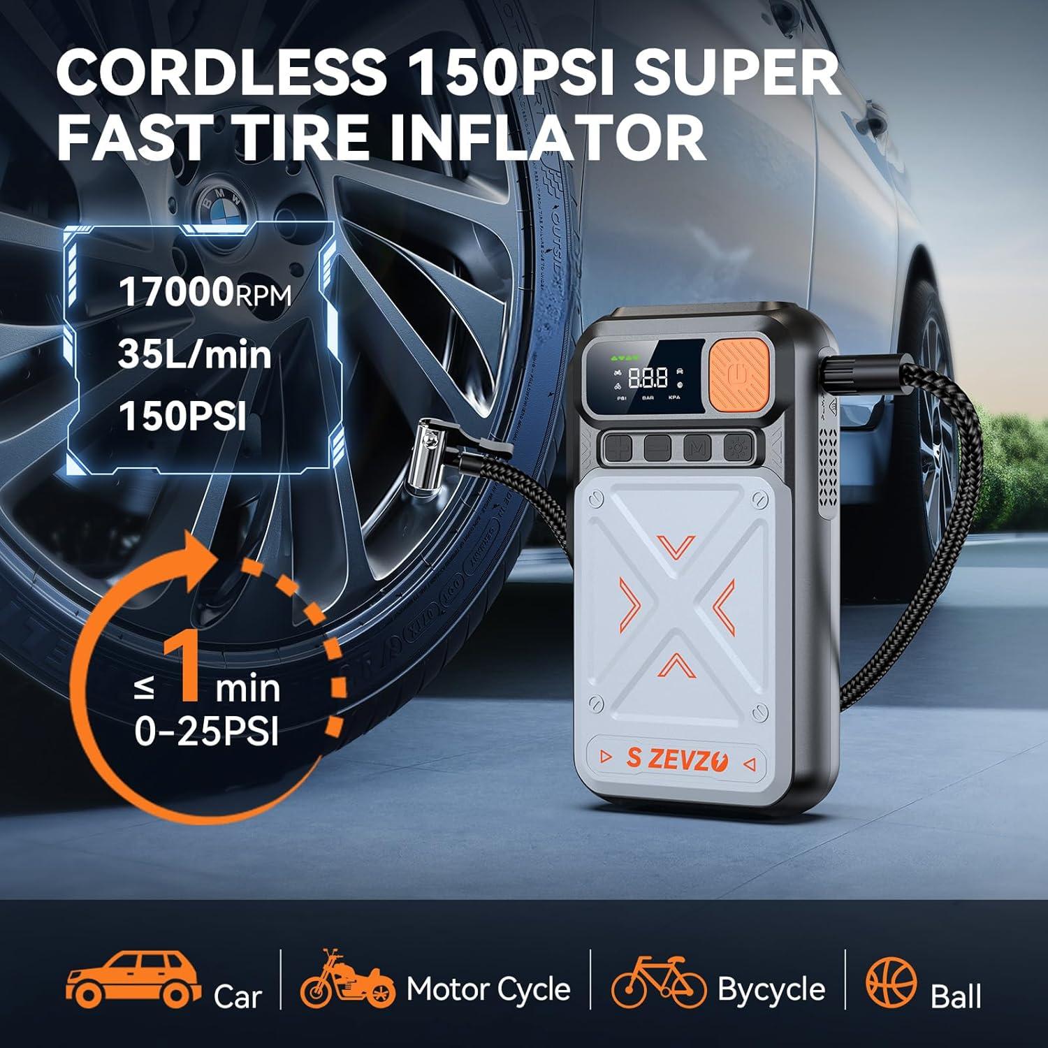 Arrancador de Coche S ZEVZO B29L 3500A con Compresor 150PSI