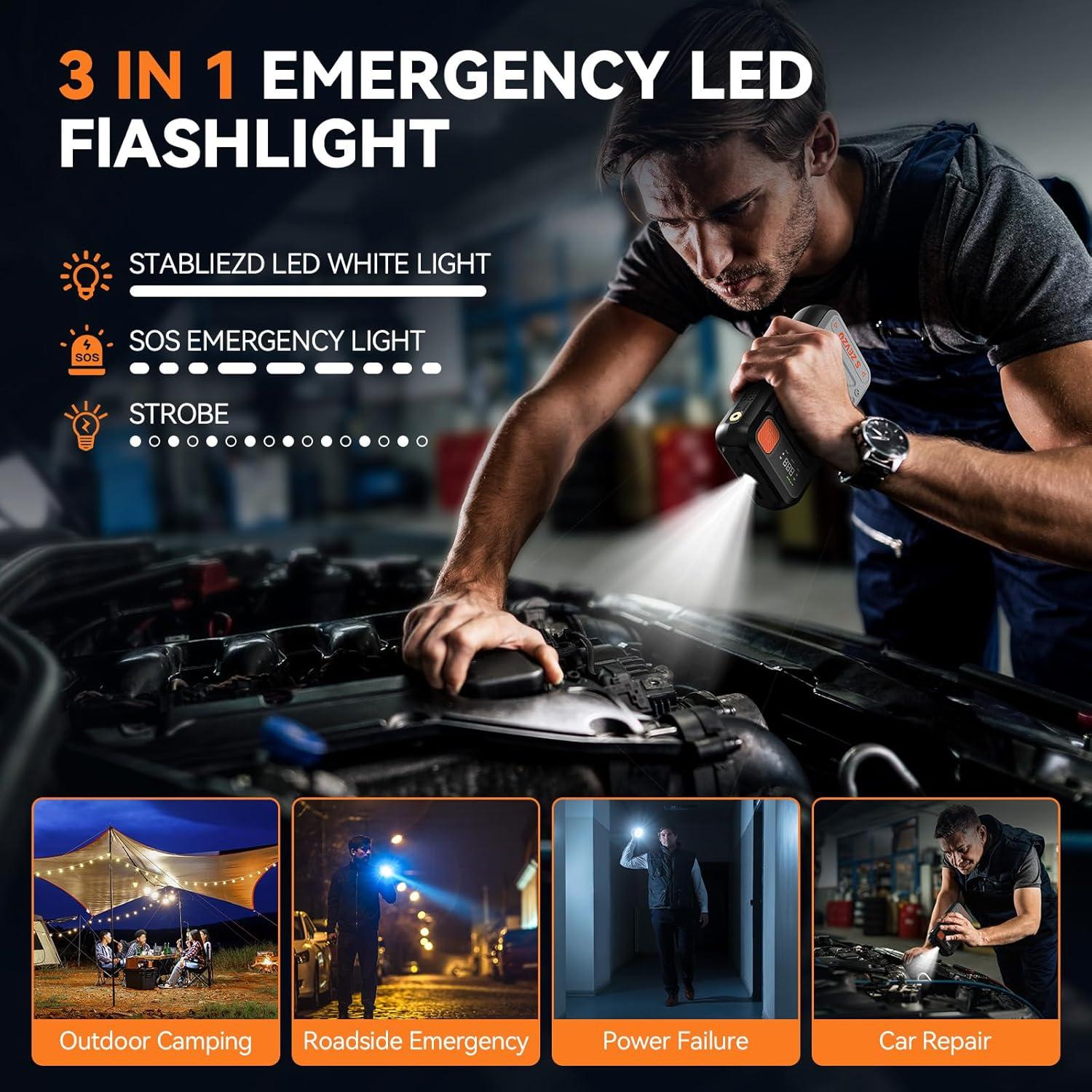 Arrancador de Coche S ZEVZO B29L 3500A con Compresor 150PSI