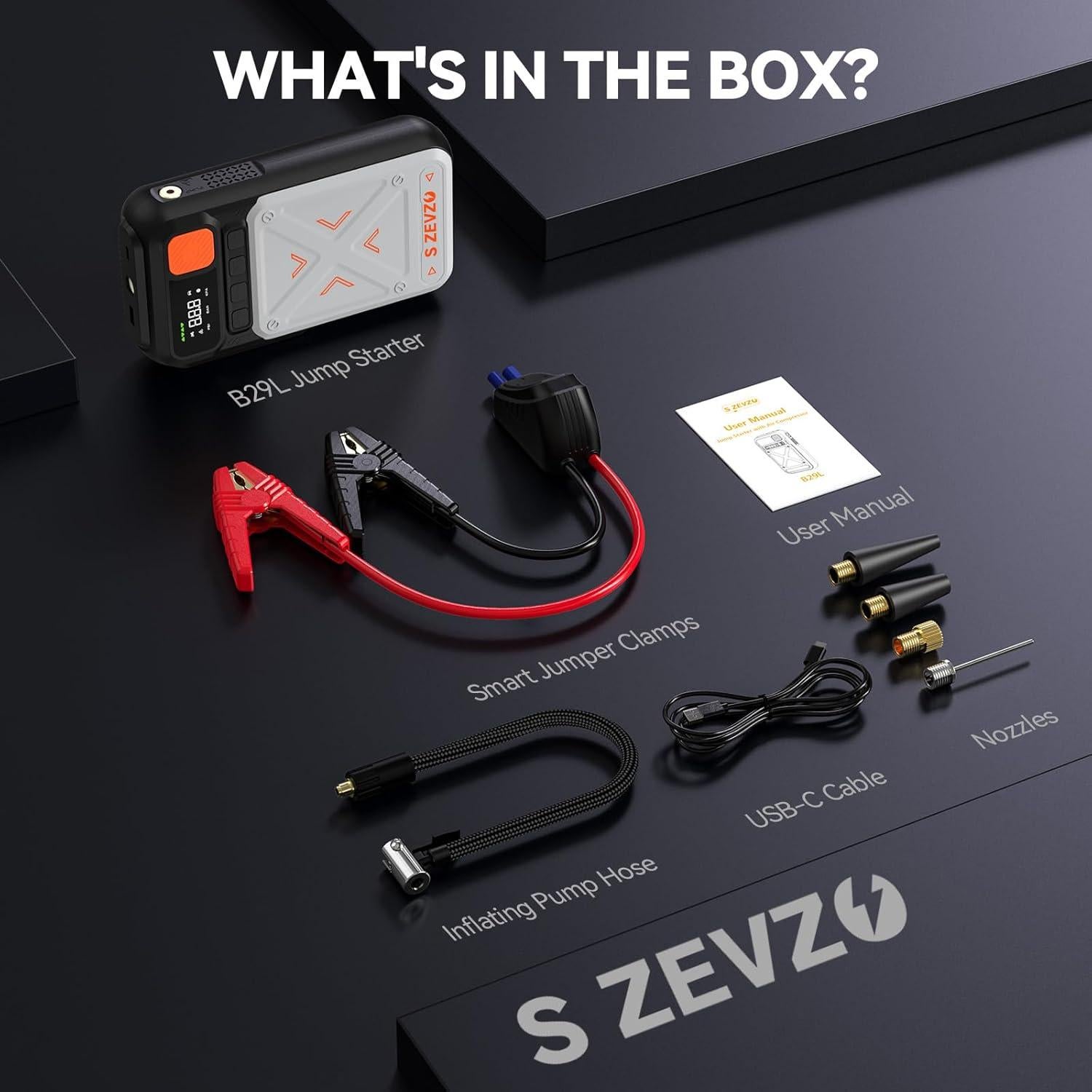 Arrancador de Coche S ZEVZO B29L 3500A con Compresor 150PSI