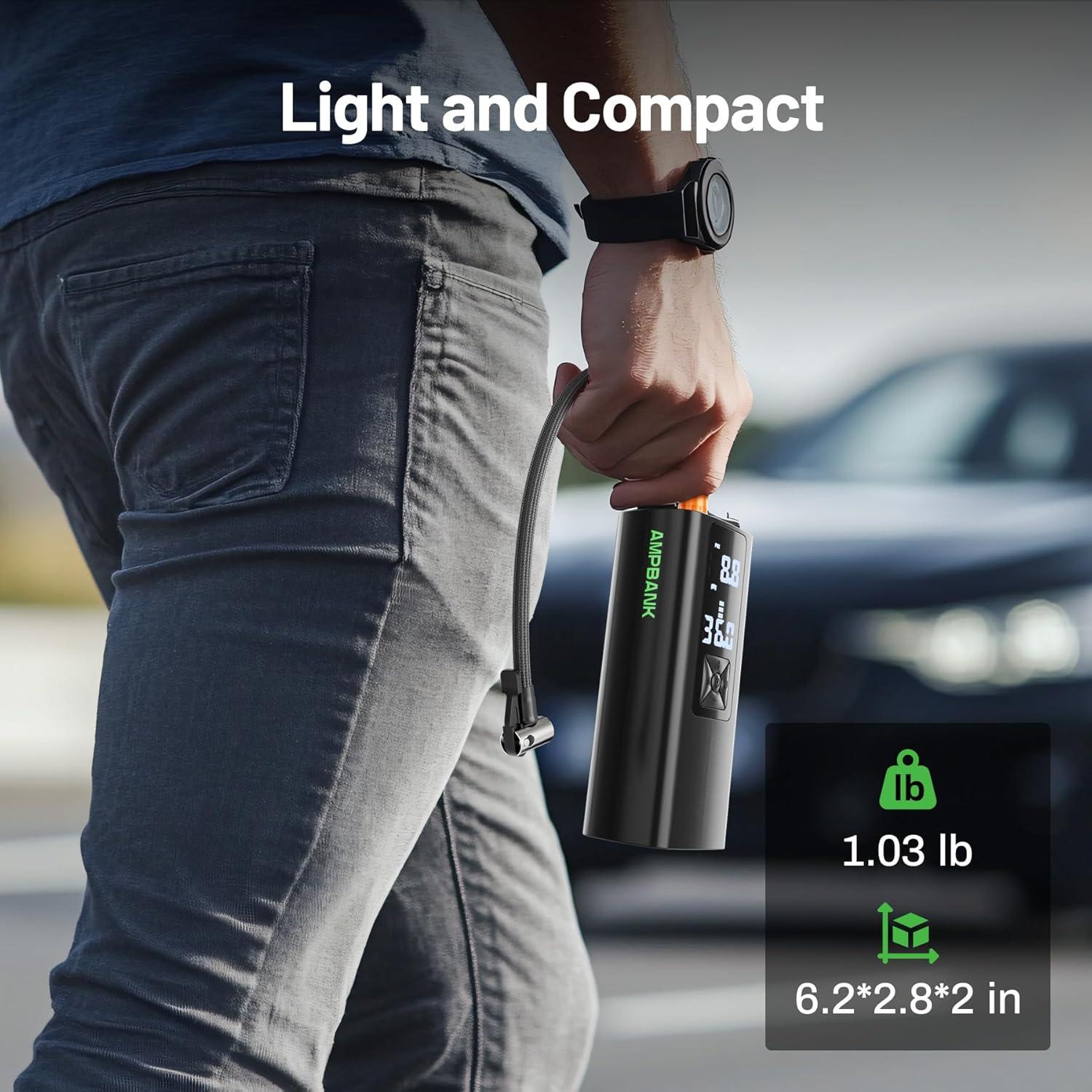 Compresor de Aire Portátil AMPABNK AT003 150PSI Batería 6000mAh