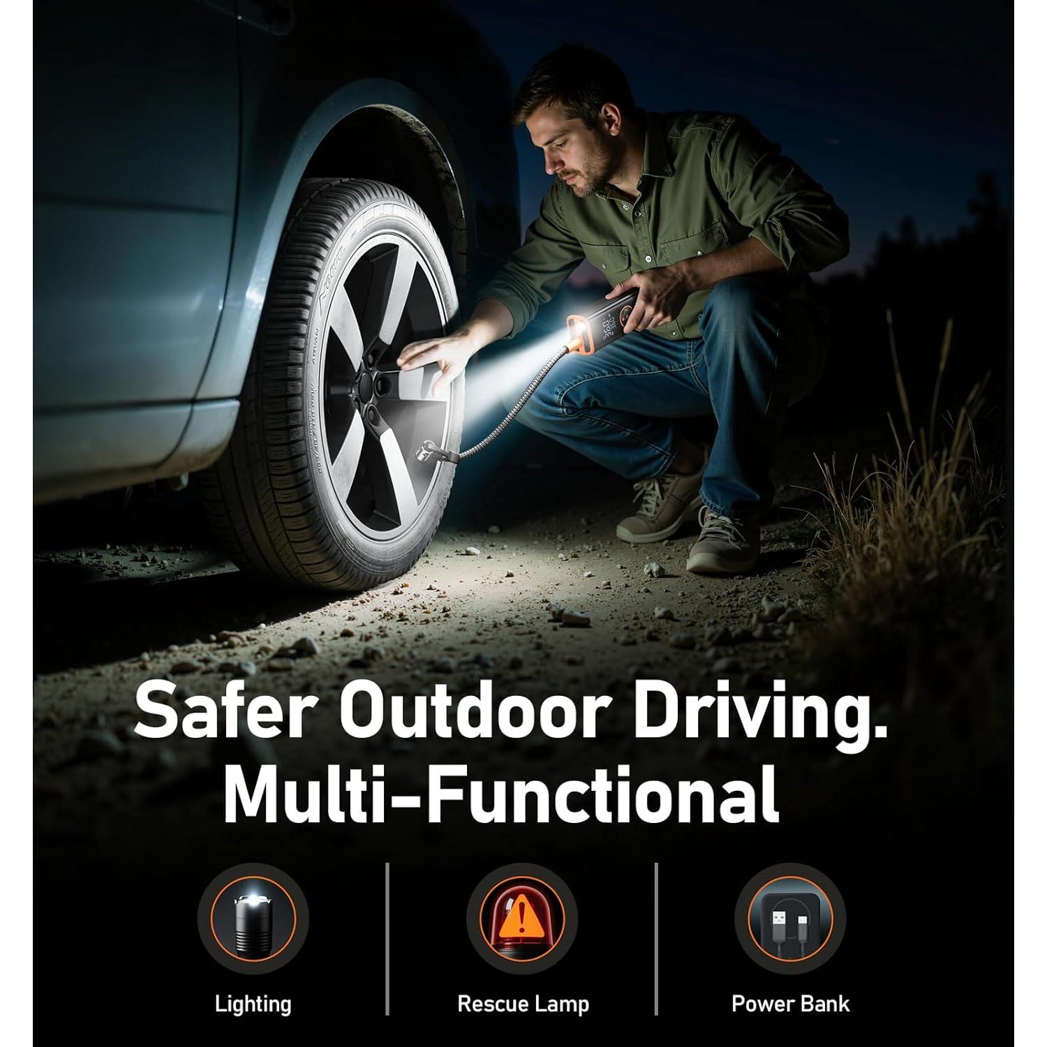 Compresor de Aire Portátil Sockspree 150PSI Inflador Inteligente