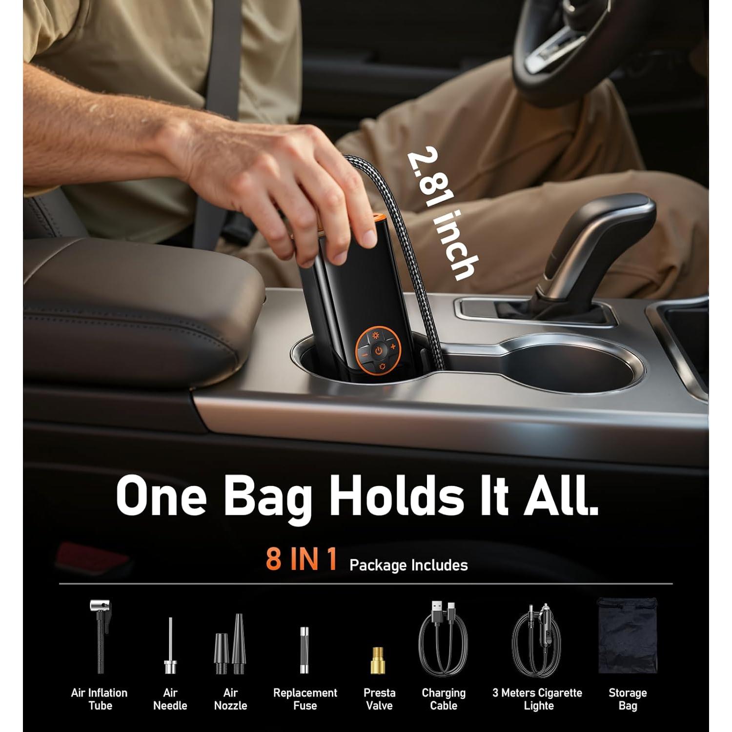 Compresor de Aire Portátil Sockspree 150PSI Inflador Inteligente