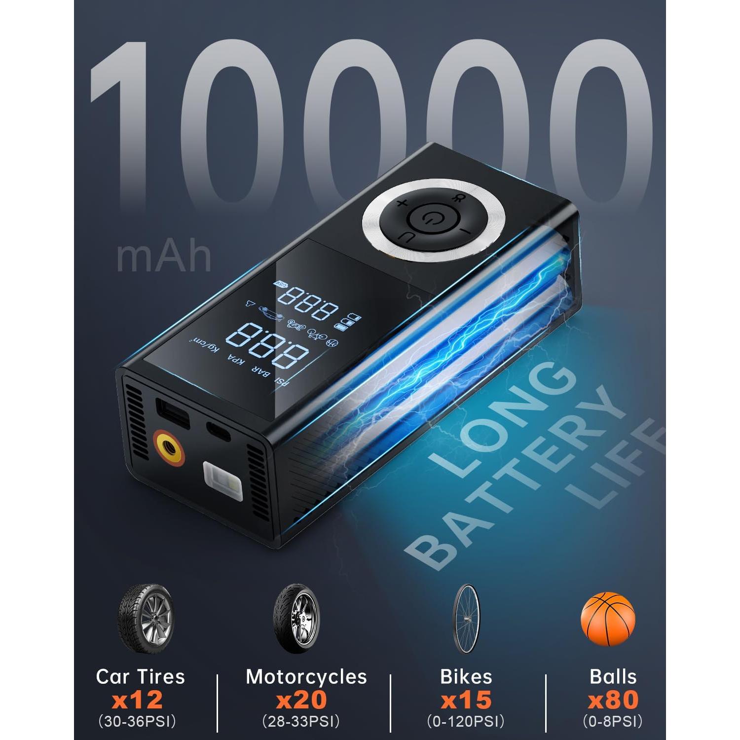 Compresor de Aire Portátil Dormzie ST06-S 150 PSI con Luz LED