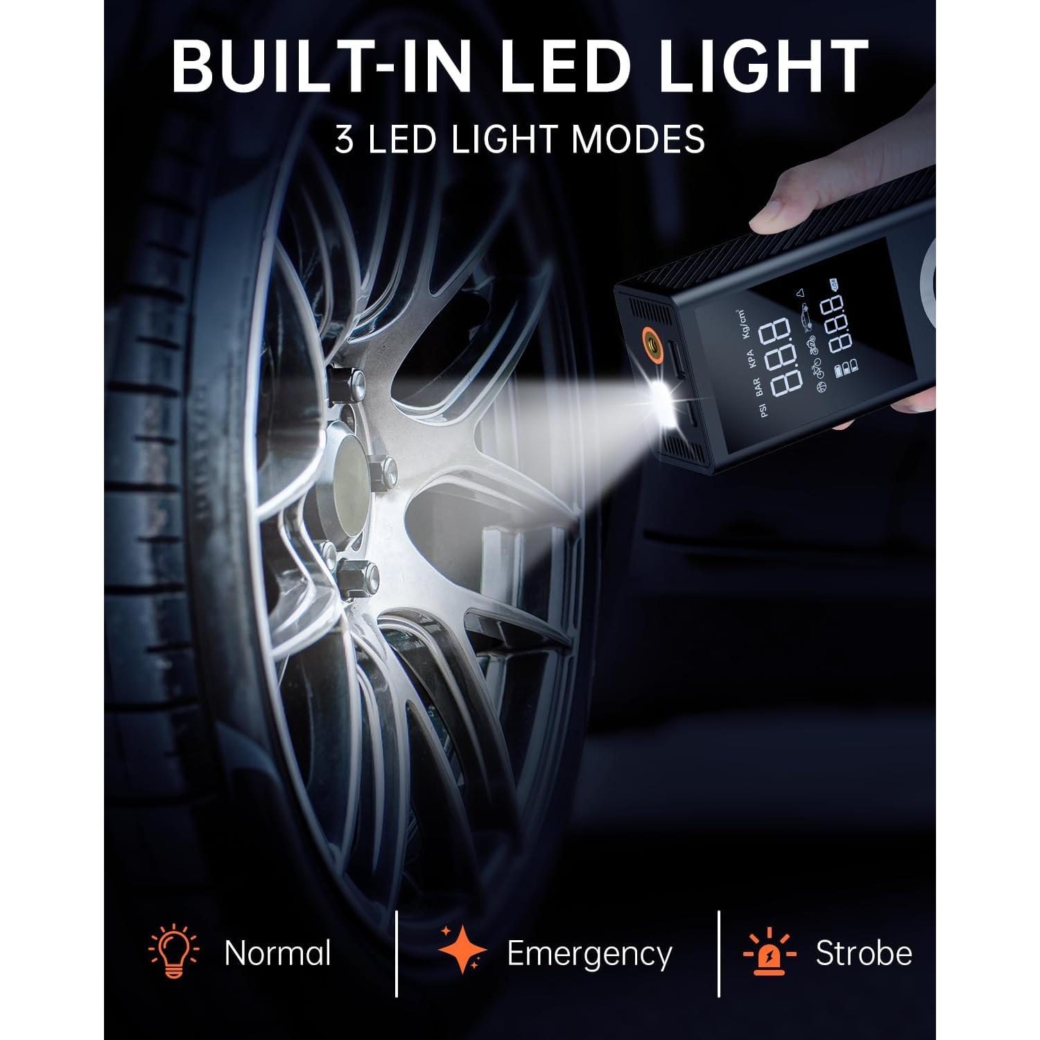 Compresor de Aire Portátil Dormzie ST06-S 150 PSI con Luz LED