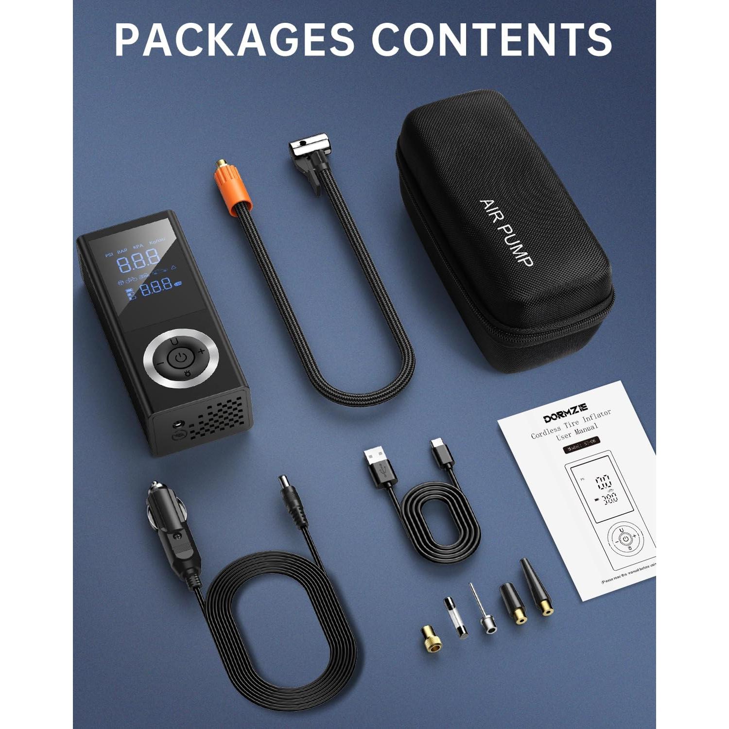 Compresor de Aire Portátil Dormzie ST06-S 150 PSI con Luz LED