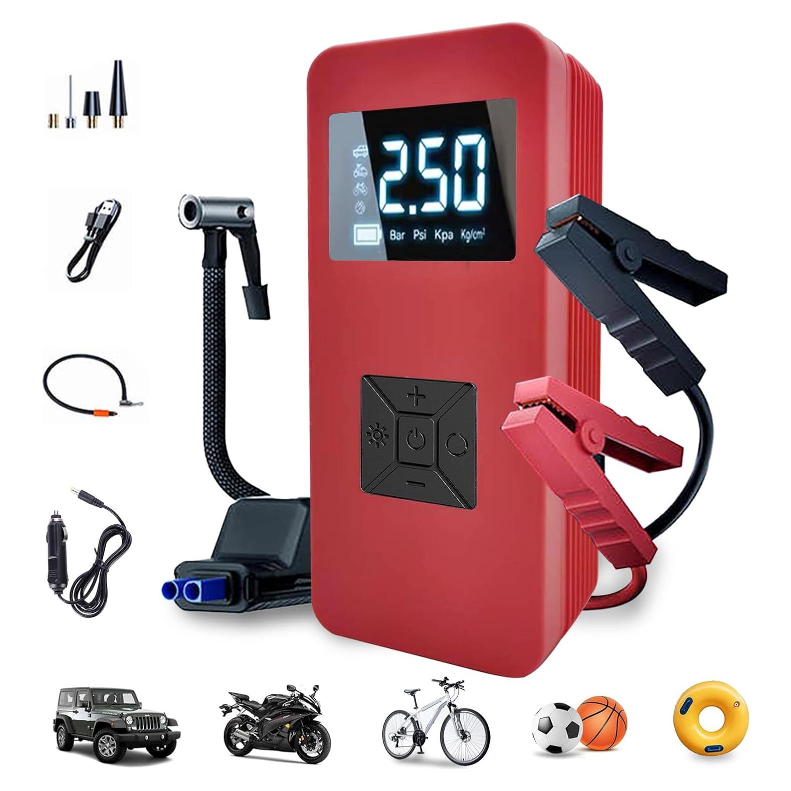 Arrancador de Batería EDOMOL LX0301 con Compresor 150PSI