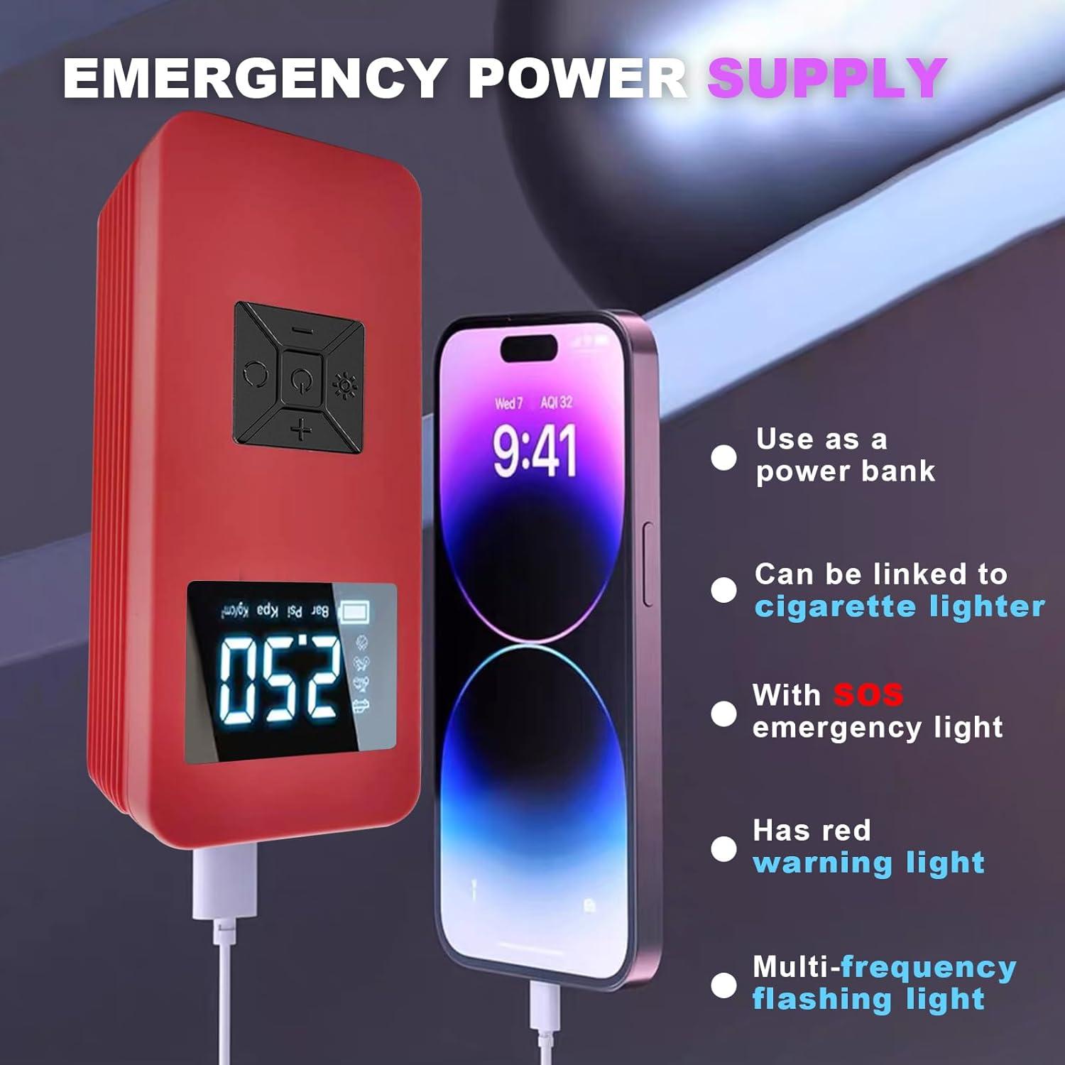 Arrancador de Batería EDOMOL LX0301 con Compresor 150PSI