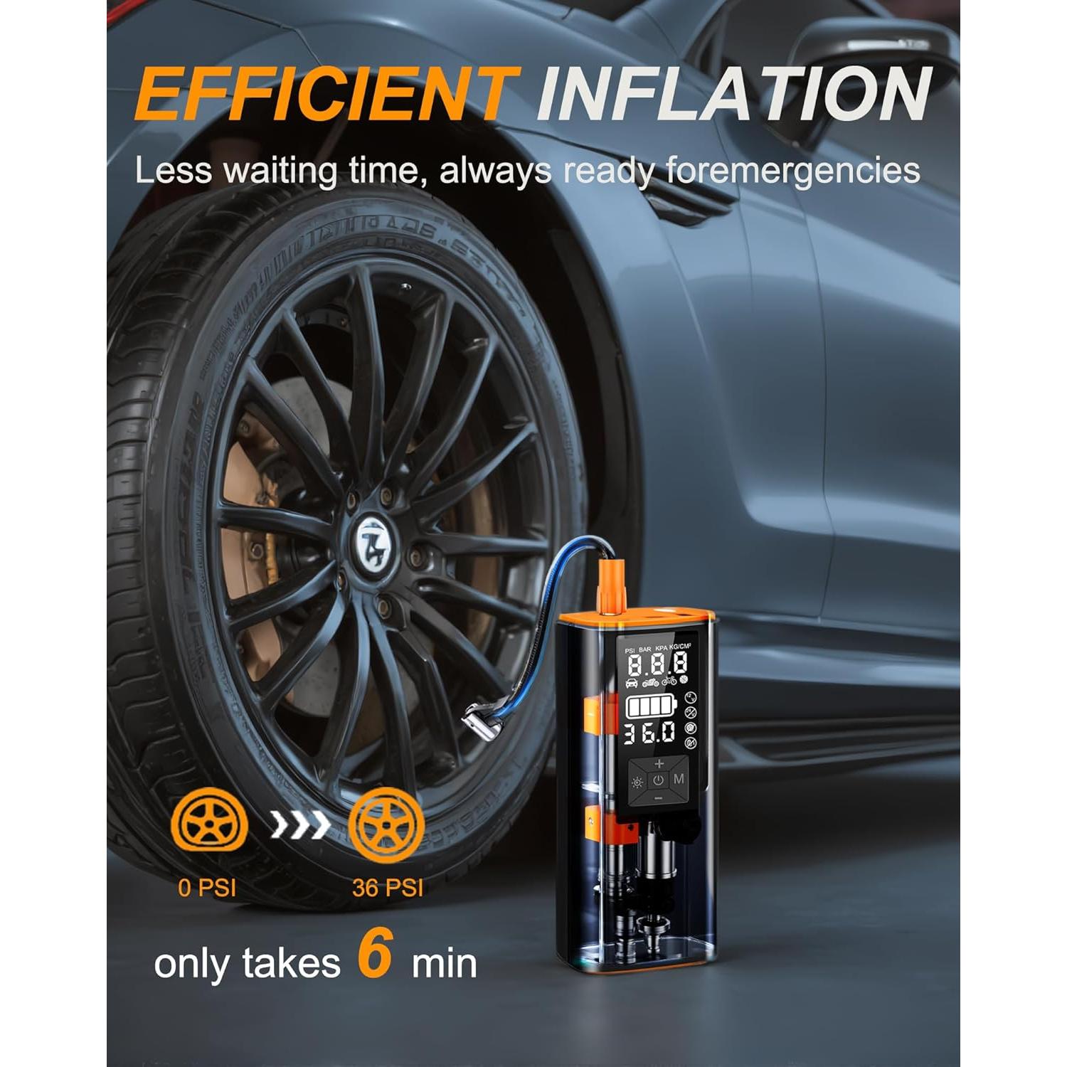 Compresor de Aire Portátil Carzic D01 150PSI Batería 4000mAh