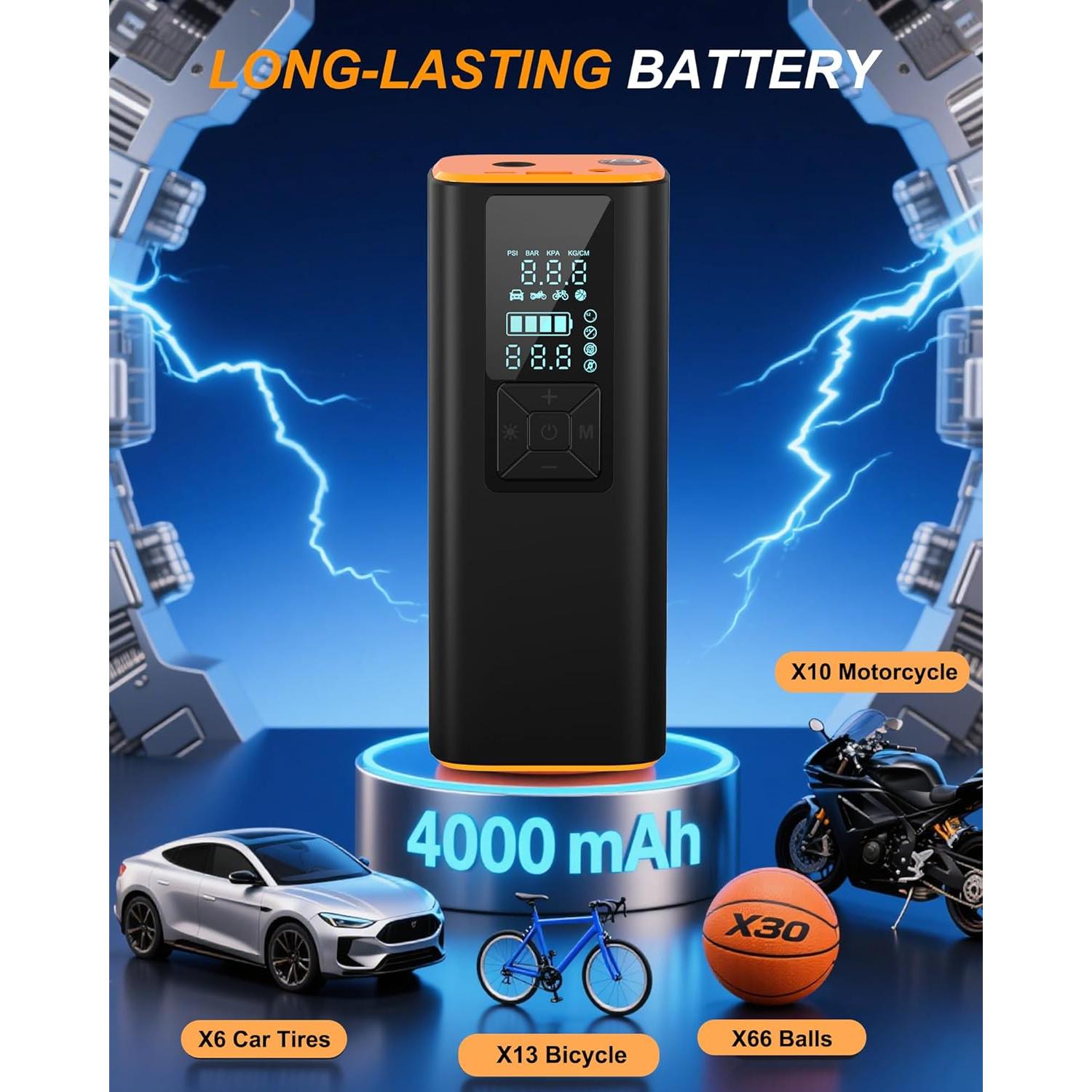 Compresor de Aire Portátil Carzic D01 150PSI Batería 4000mAh