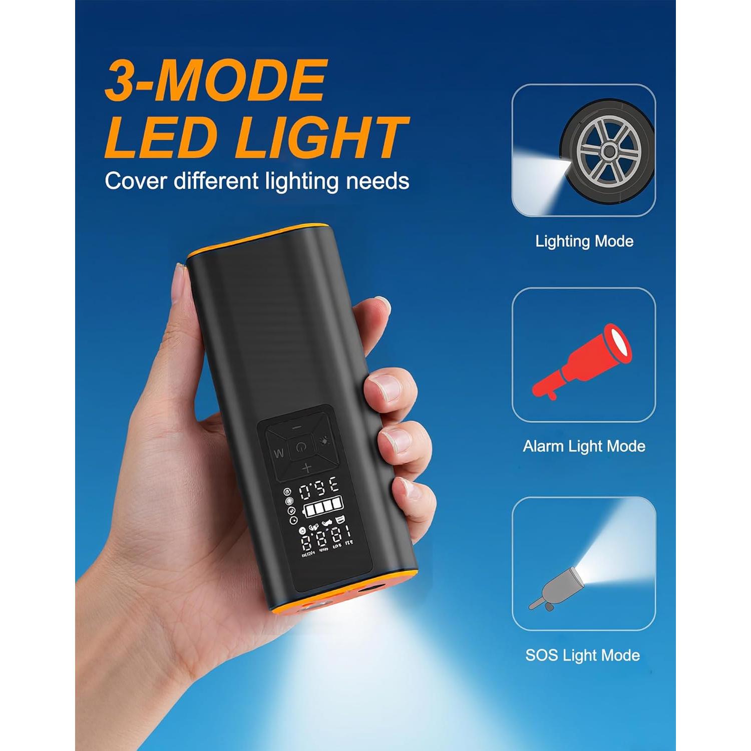 Compresor de Aire Portátil Carzic D01 150PSI Batería 4000mAh